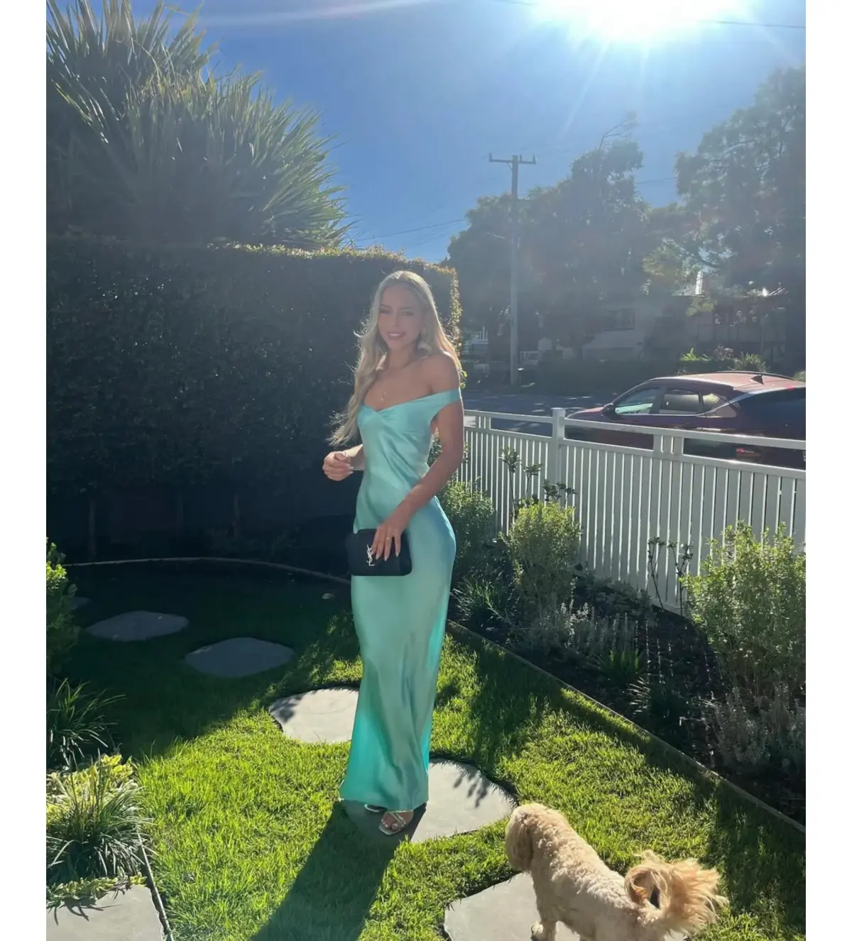 Natalie Rolt Bridget Gown in Turquoise Size 6 - Image 4