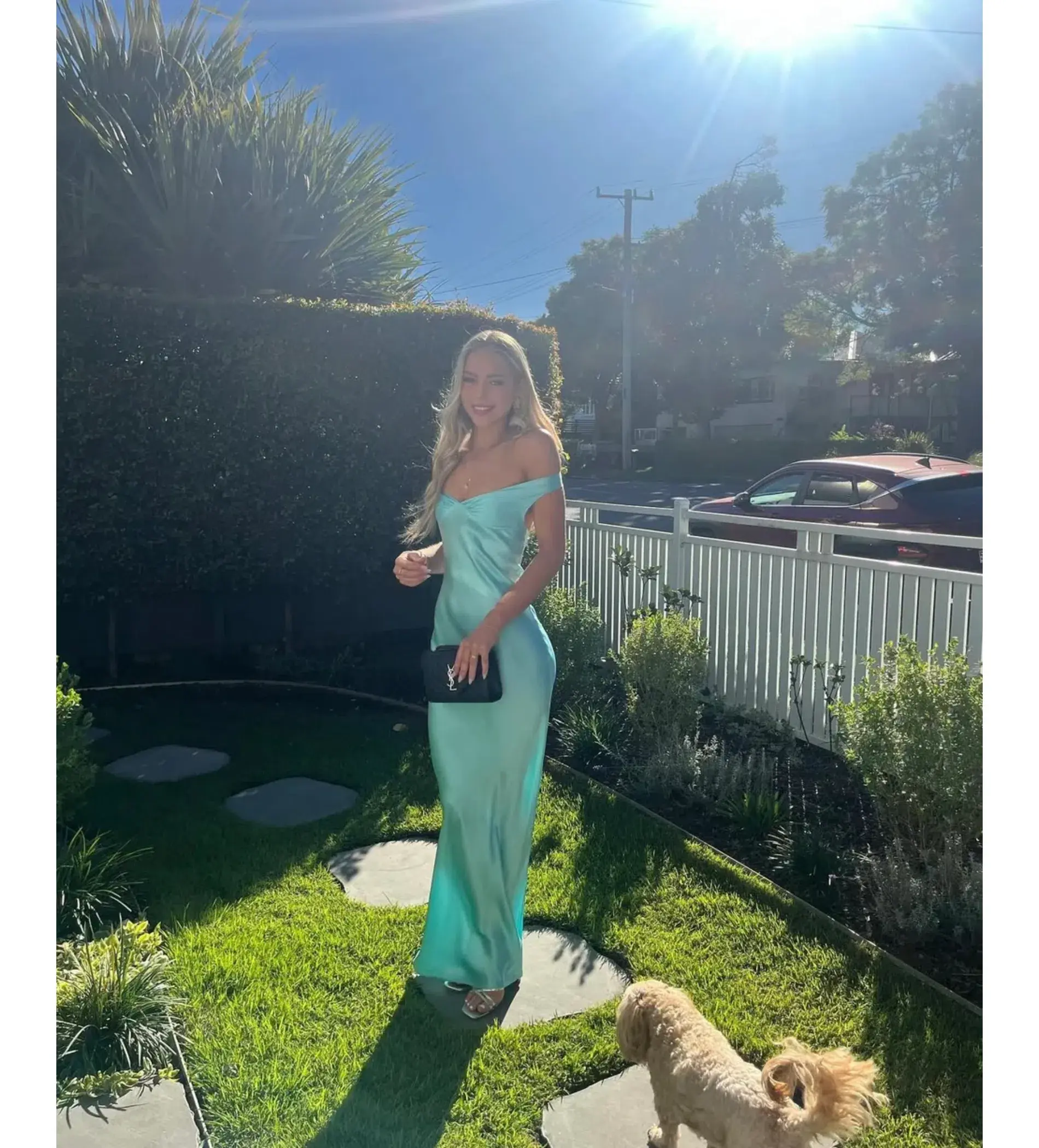 Natalie Rolt Bridget Gown in Turquoise Size 6 - Image 4