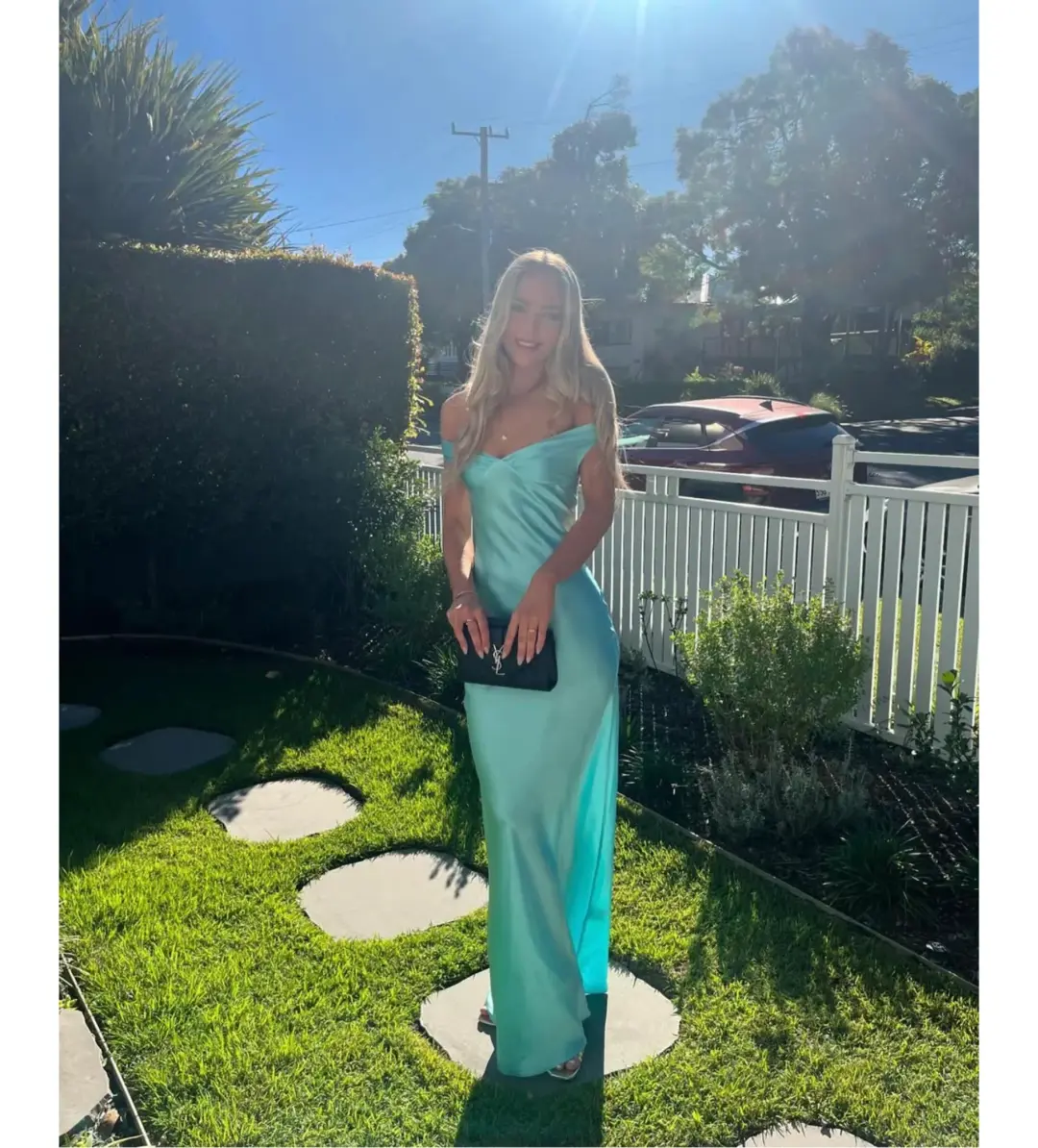 Natalie Rolt Bridget Gown in Turquoise Size 8 for rent on The Volte - main image