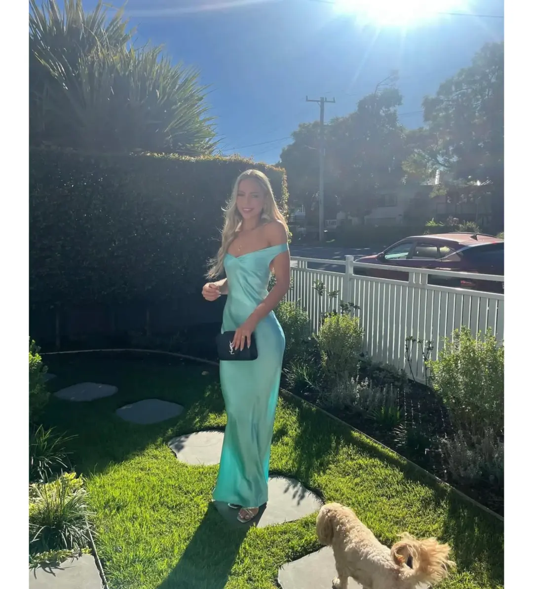 Natalie Rolt Bridget Gown in Turquoise Size 8 for rent on The Volte - main image