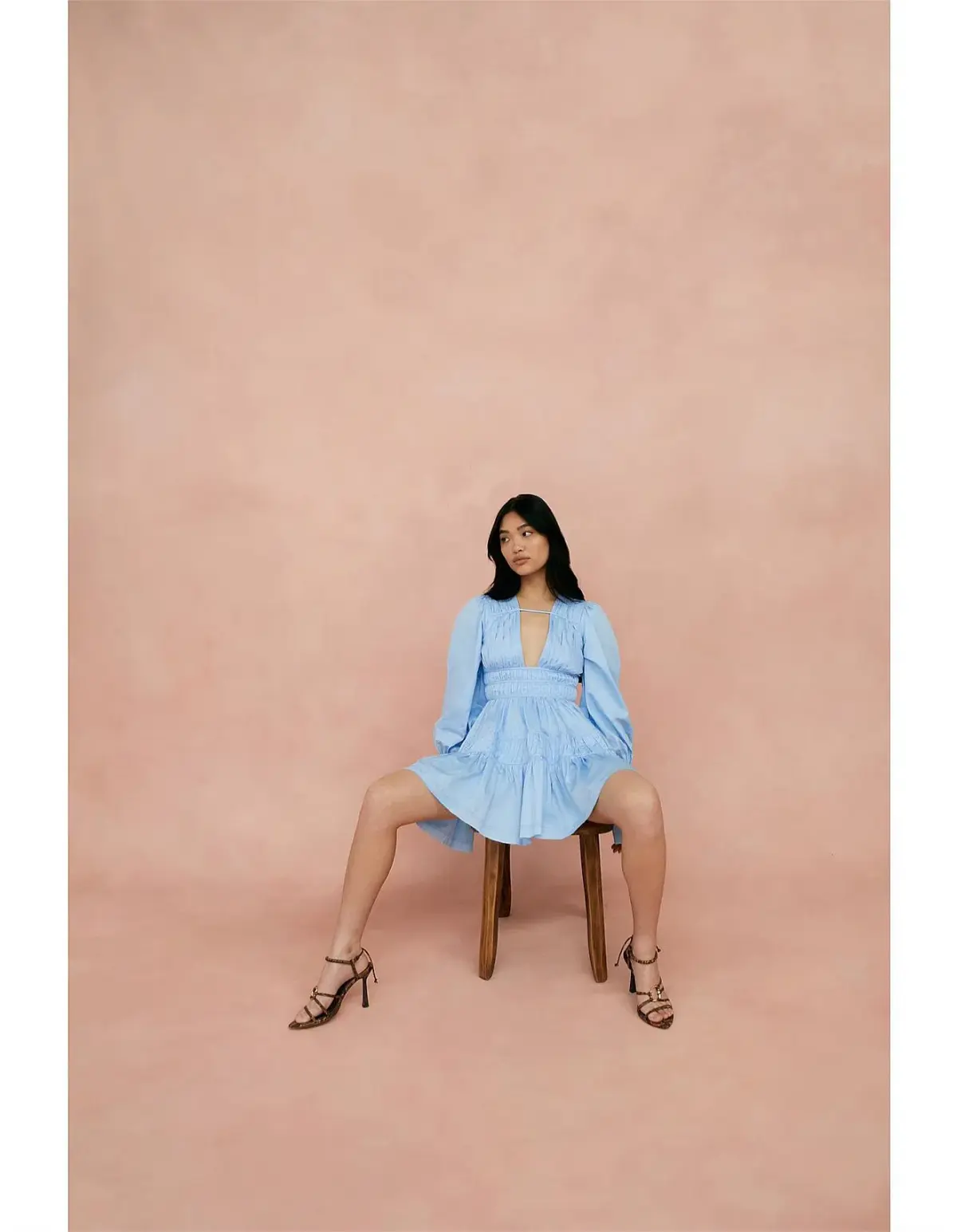 Aje Fallingwater Gathered Mini Dress Blue Size 14 - Image 2