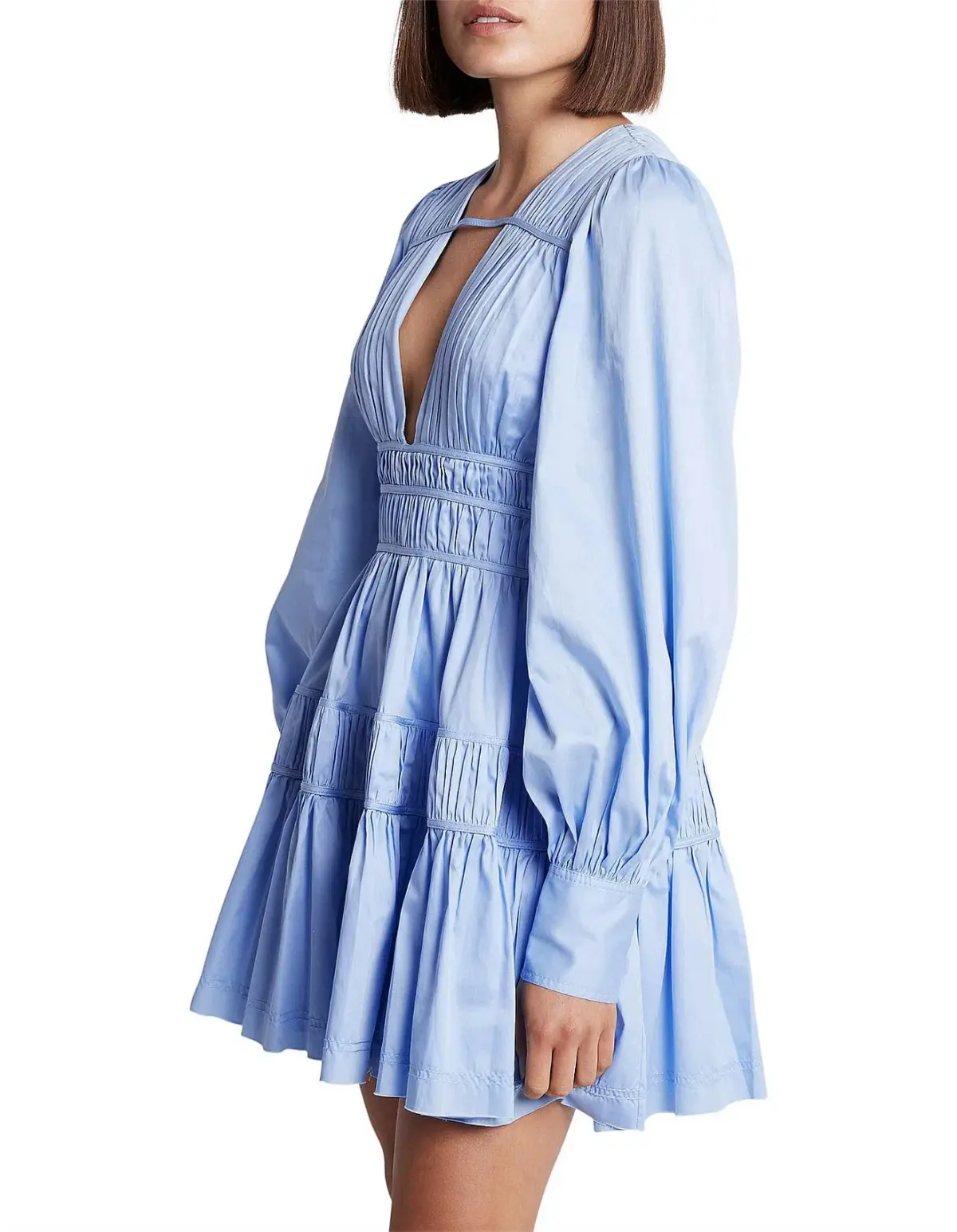 Aje Fallingwater Gathered Mini Dress Blue Size 14 - Image 4