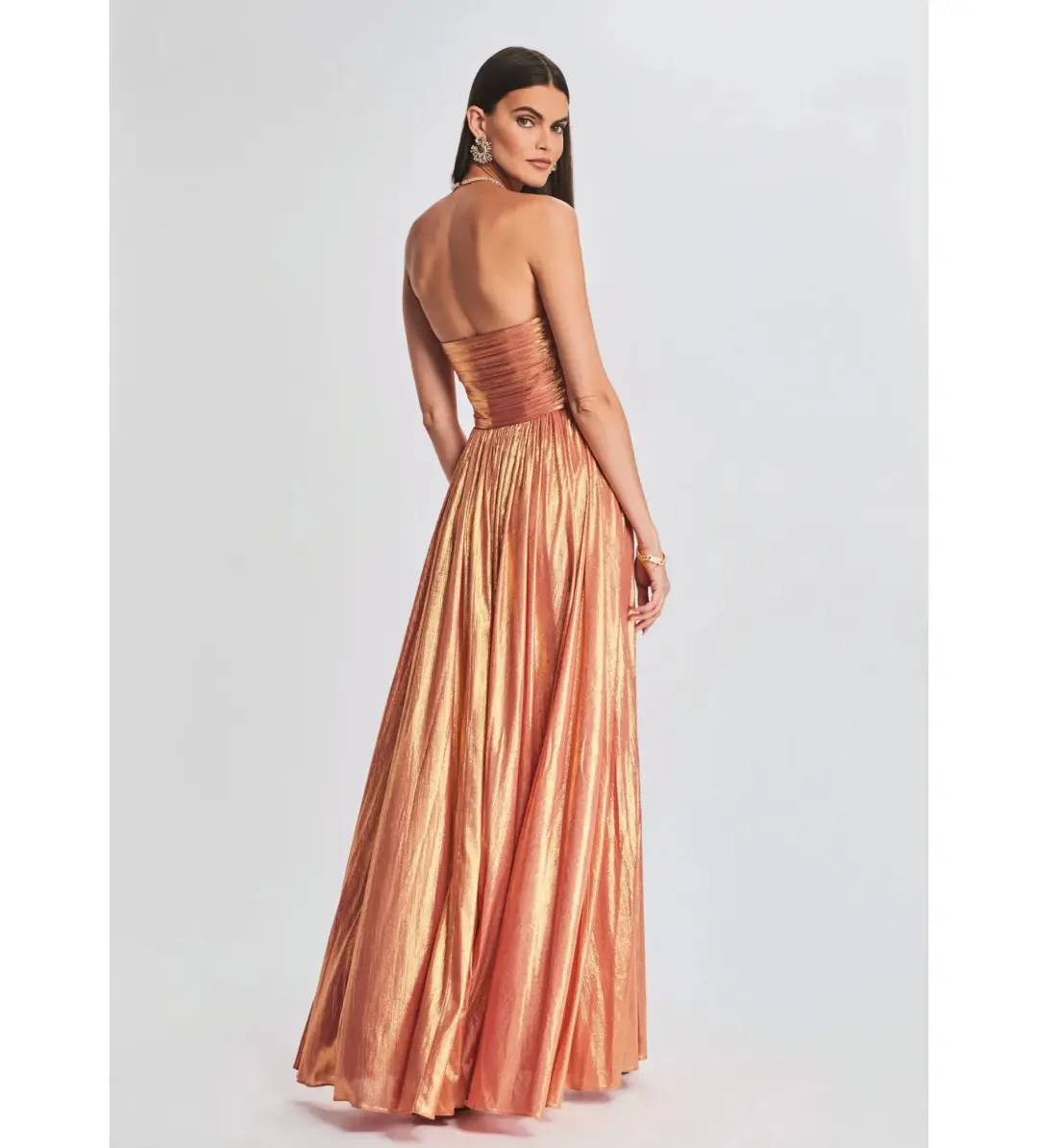 Retrofete Waldorf Dress in Apricot Size 6 for rent on The Volte - main image