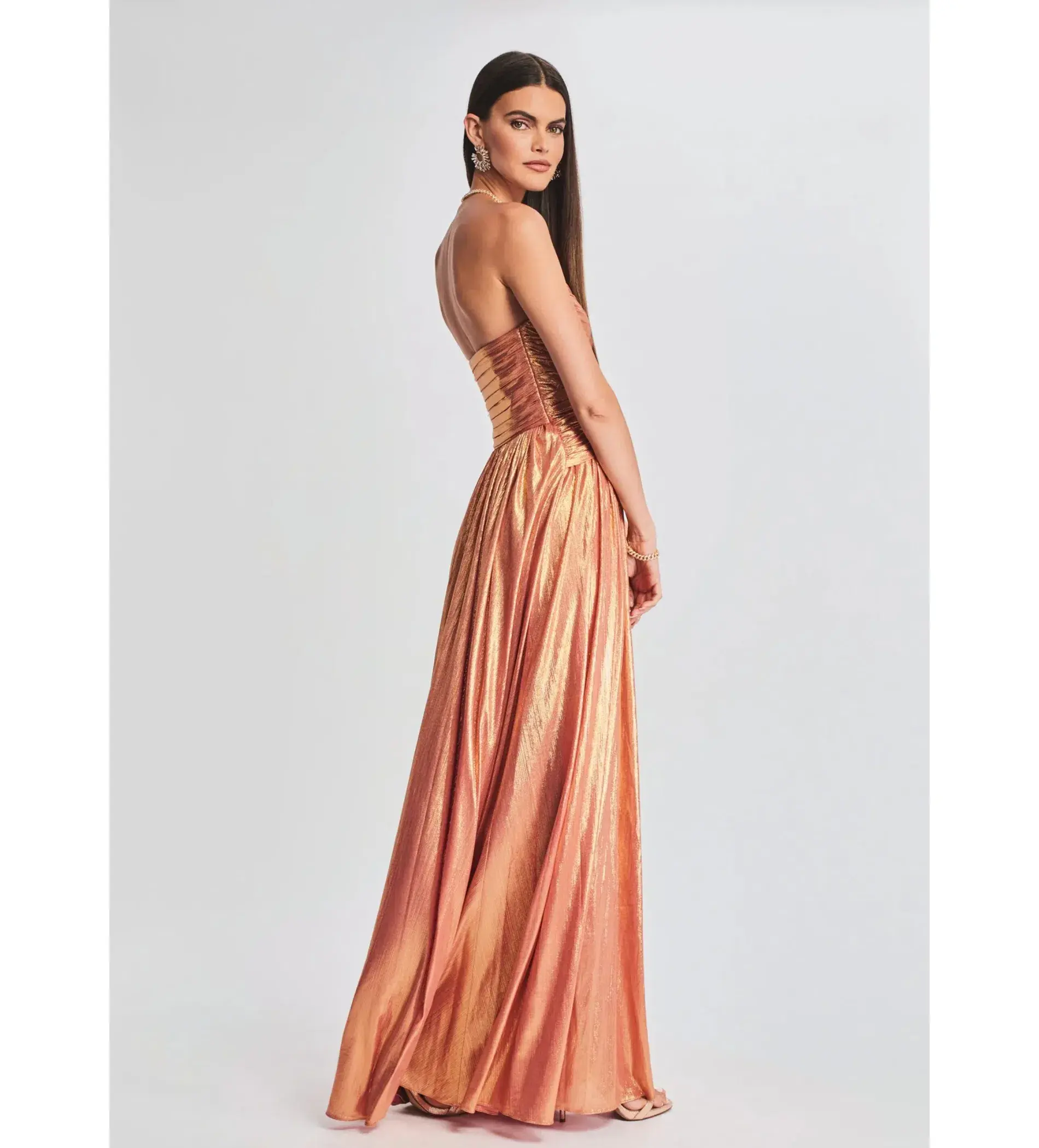 Retrofete Waldorf Dress in Apricot Size 6 - Image 3