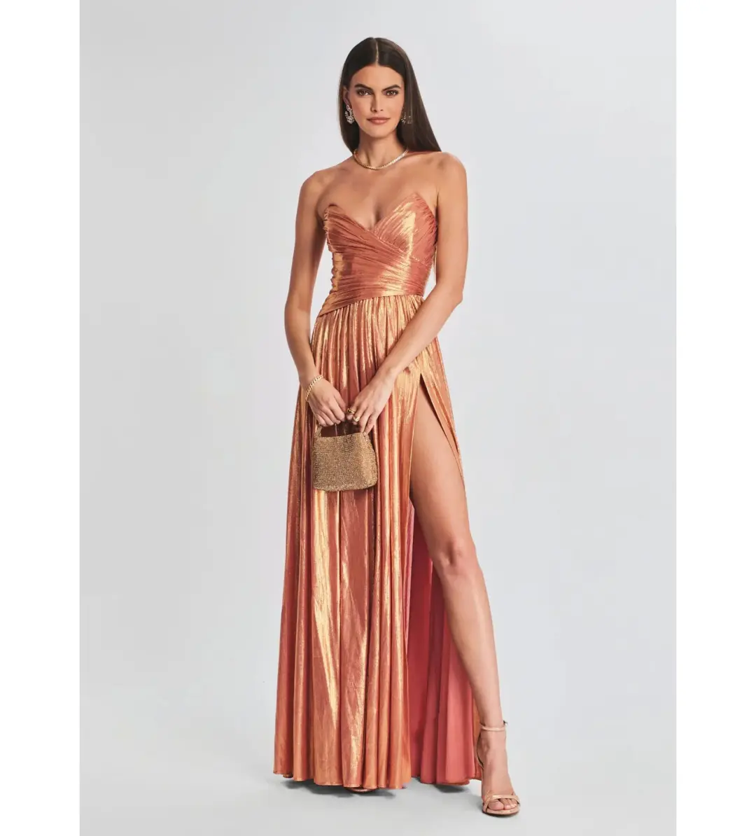 Retrofete Waldorf Dress in Apricot Size 6 for rent on The Volte - main image