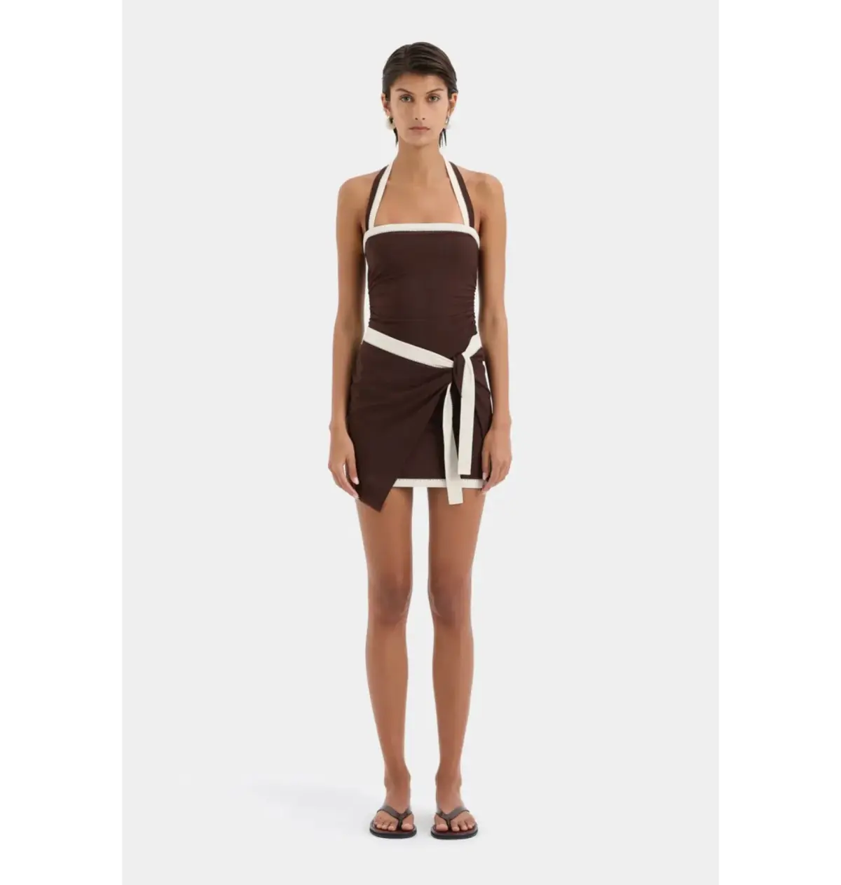 Sir the Label Jacques Mini Dress Chocolate Brown Size 0 / AU 6 - Image 1