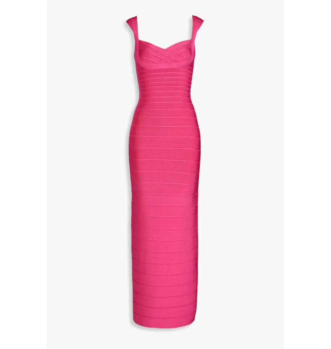 Herve Leger Sweetheart Gown Pink Size L / AU 12 for rent on The Volte - main image