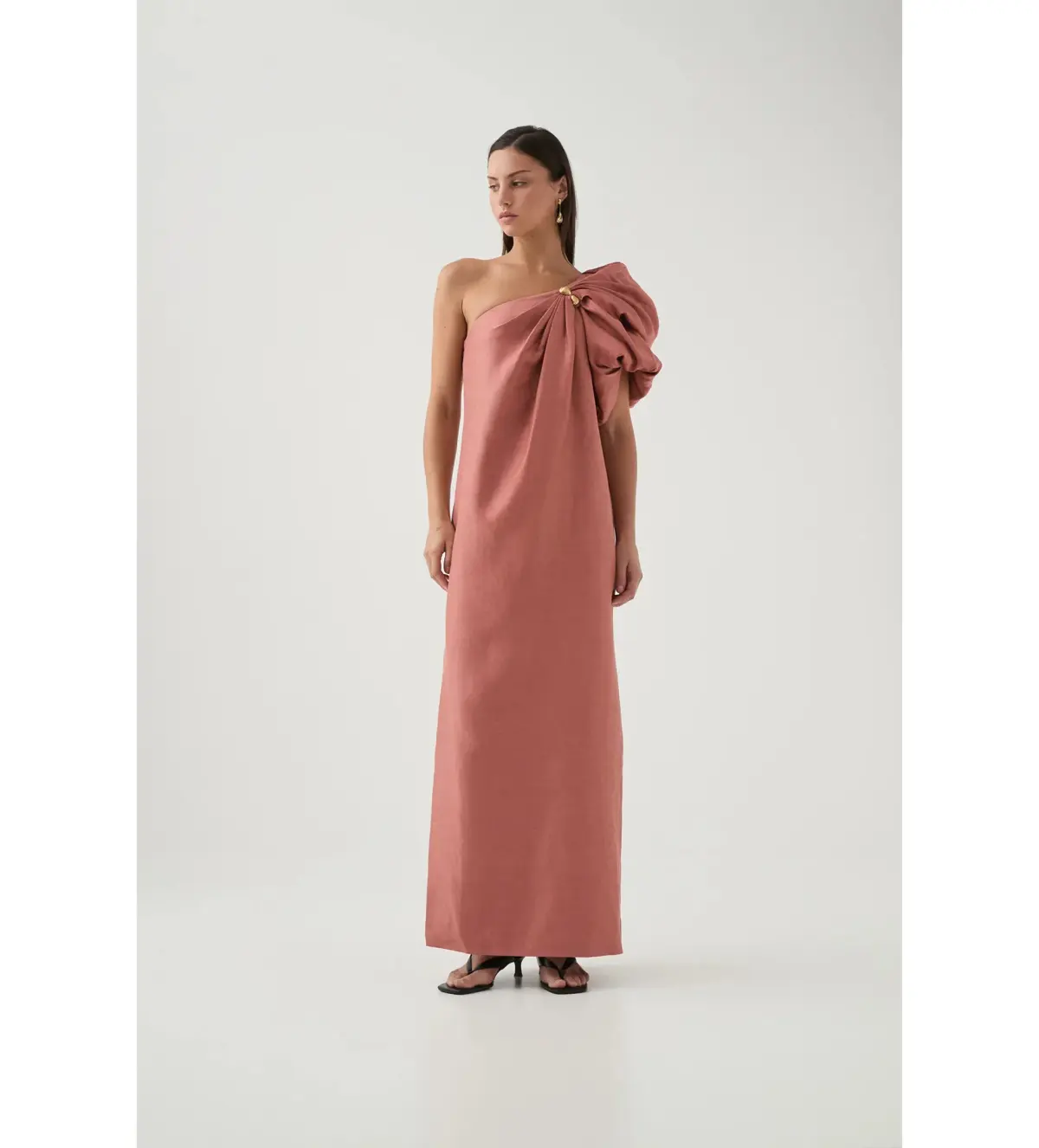 Aje Cira Midi dress in terracotta Size AU 14 - Image 1