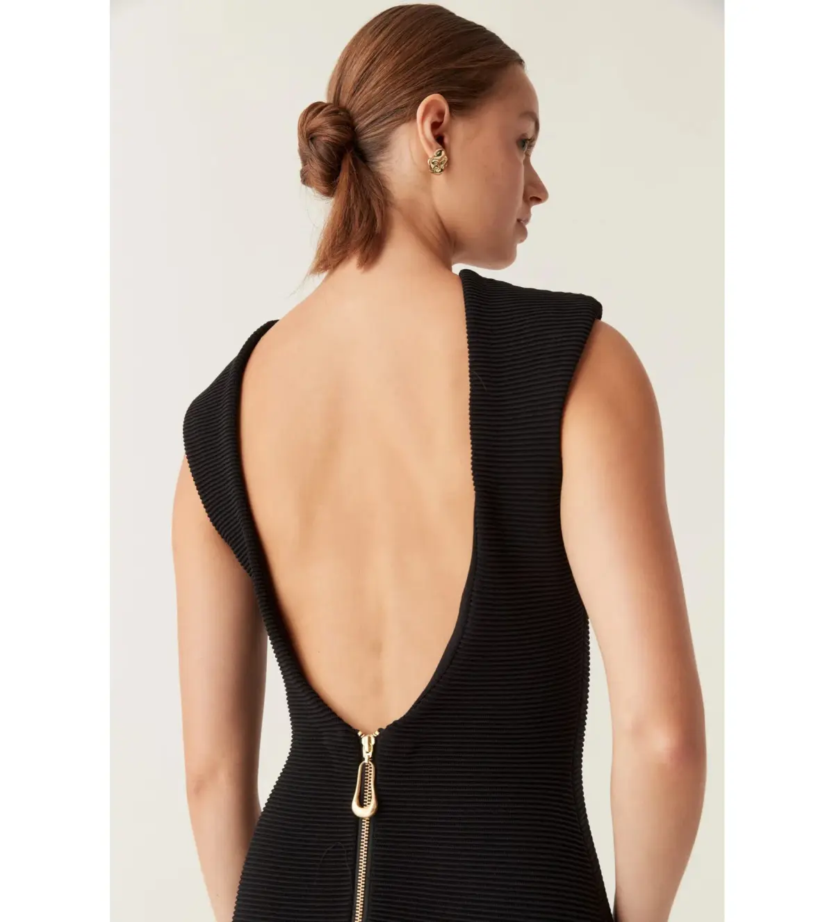 Aje Raffia Rushes Knit Midi Dress in Black Size XS/AU 6 - Image 4