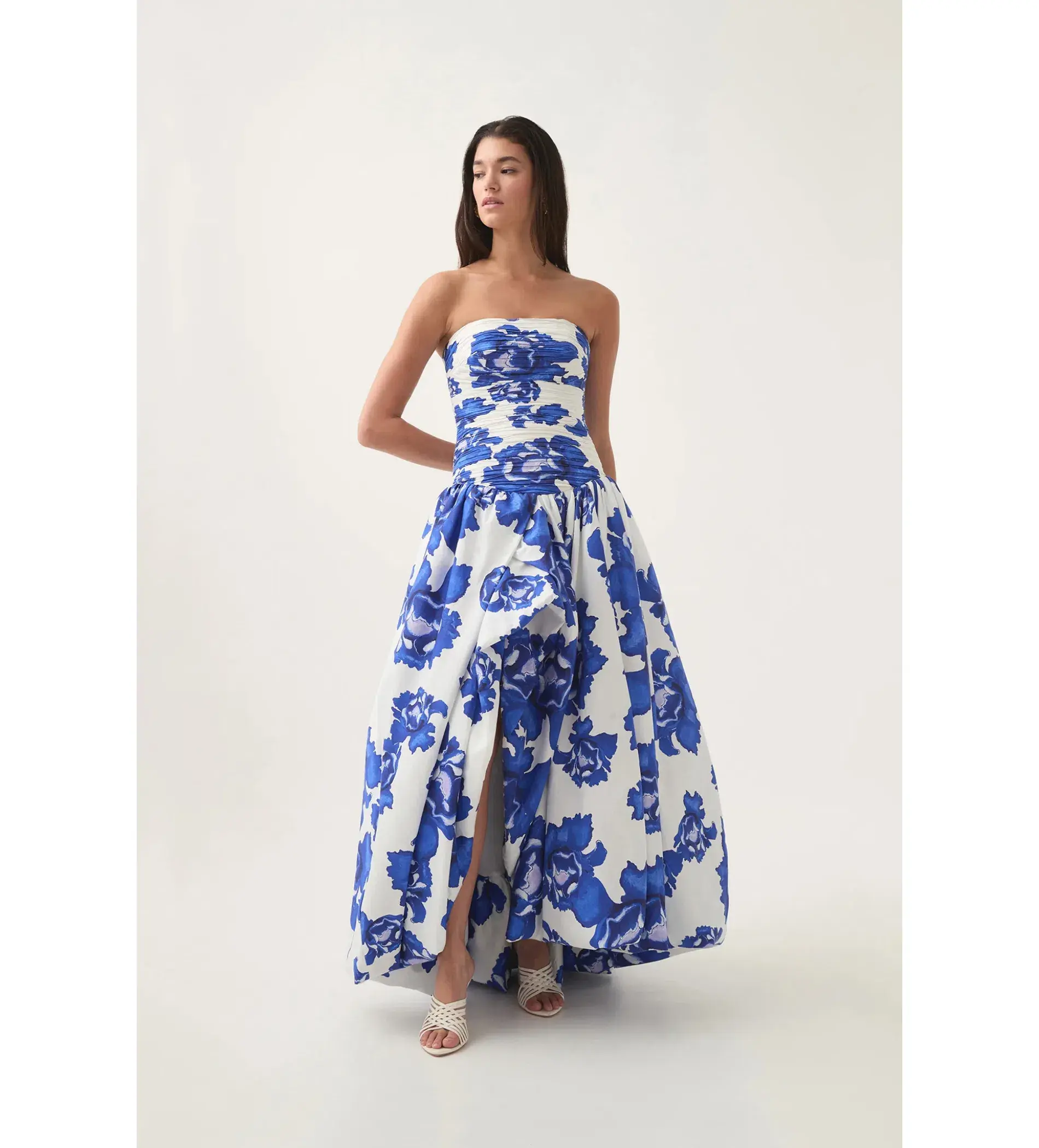 Aje Behold Maxi Dress in Boldly Blooming Cobalt Size 8 - Image 1