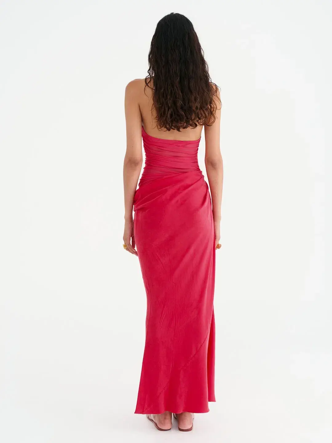Benni Gina Halter Maxi Dress Watermelon Size 10 - Image 3