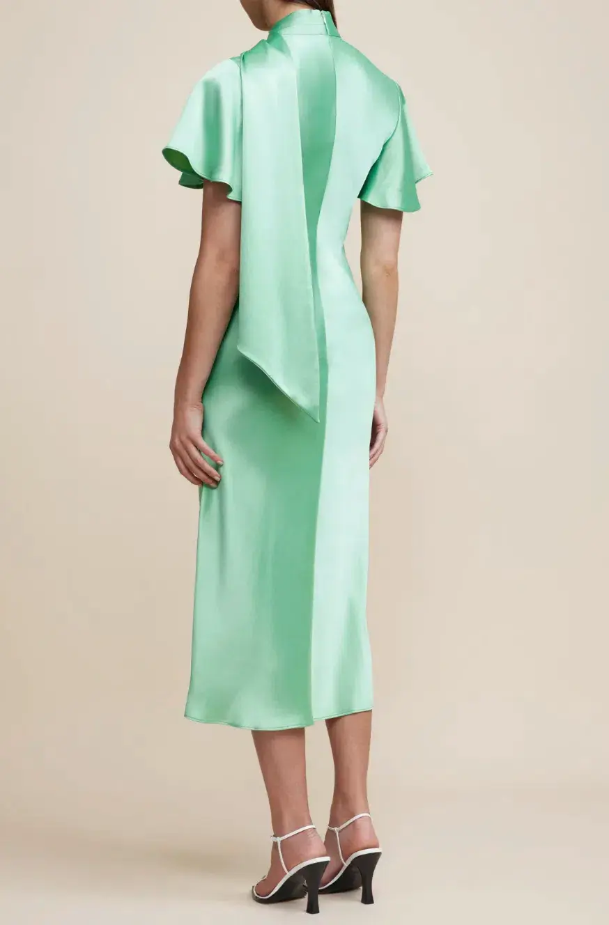 Acler Eastcott Dress Midi Green Size AU 14 - Image 3