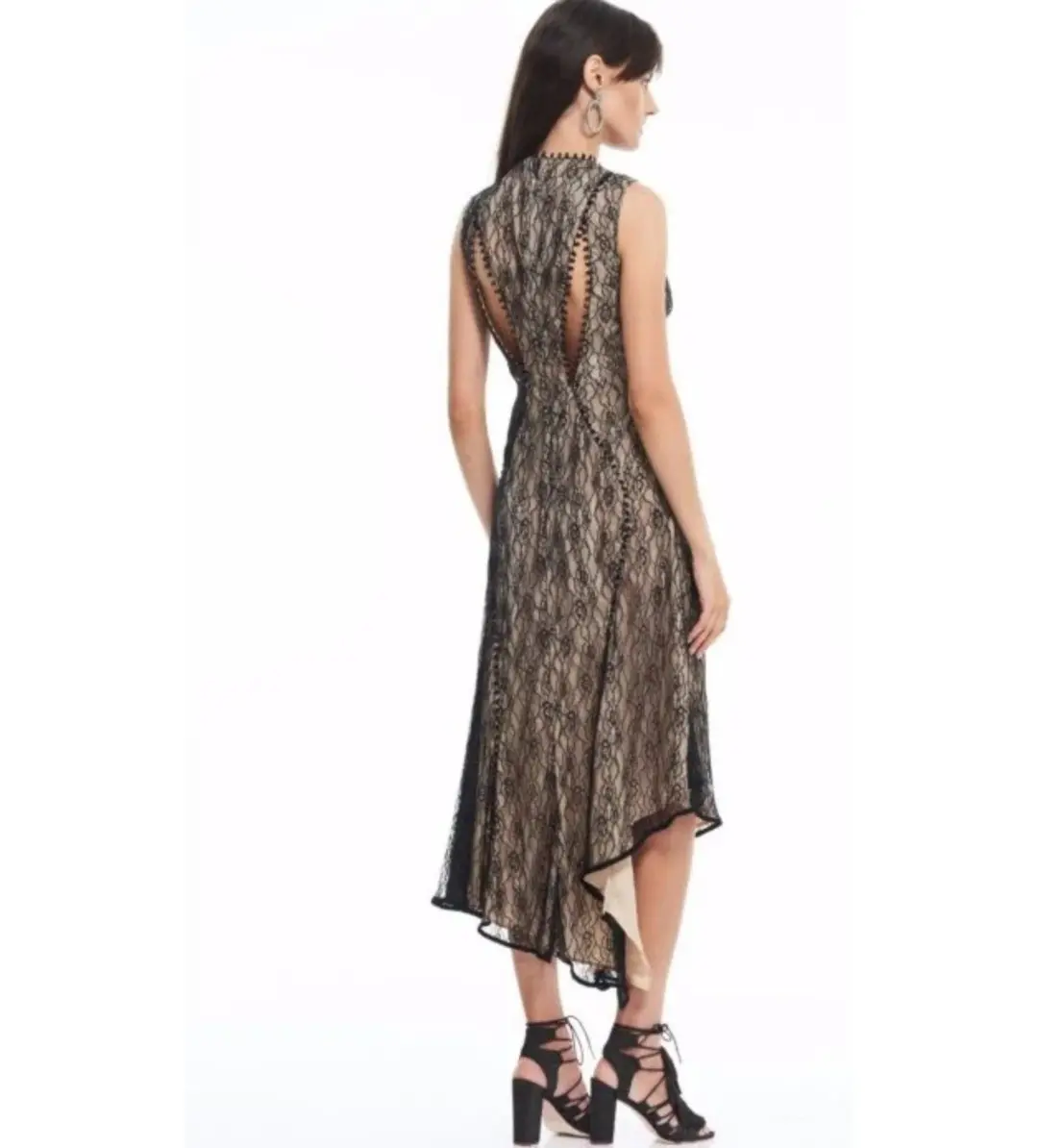 Talulah Isabel Cutout Lace Midi Dress Multi Size AU 12 for rent on The Volte - main image