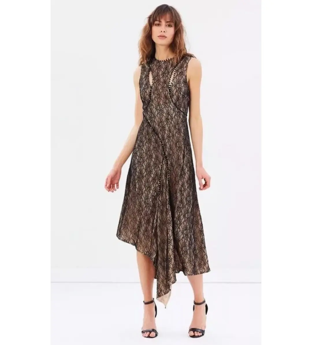 Talulah Isabel Cutout Lace Midi Dress Multi Size AU 12 for rent on The Volte - main image
