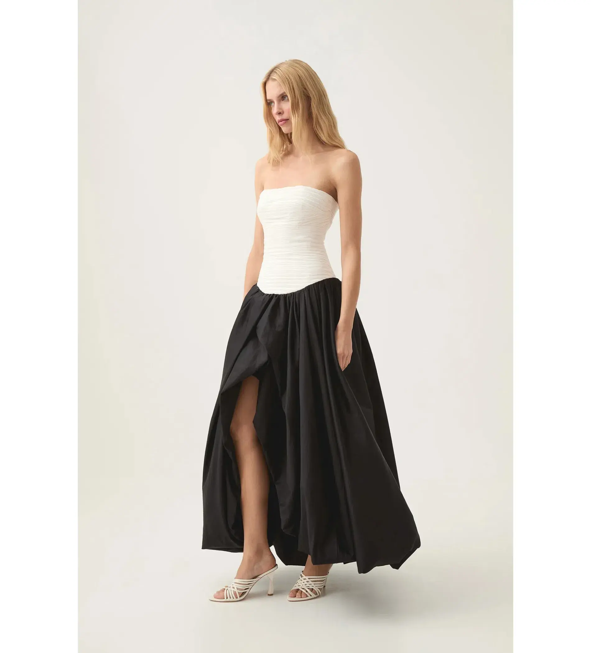 Aje Ivory Violette Bubble Hem Maxi in Black/white Size AU 6 - Image 3