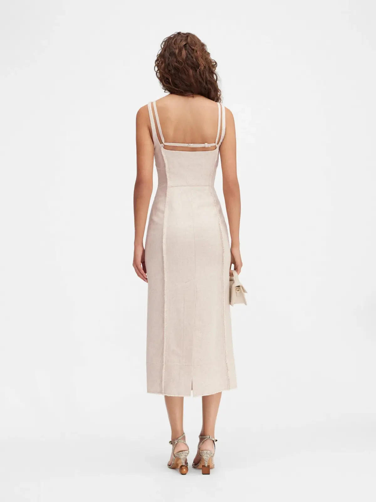 Jaquemus La Robe Valerie Dress Midi Beige Size AU 8 - Image 2