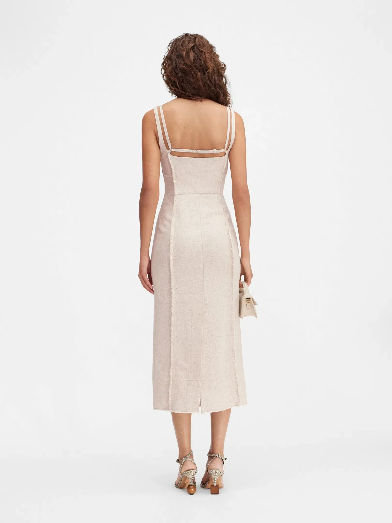 Jaquemus La Robe Valerie Dress Midi Beige Size AU 8 - Image 2