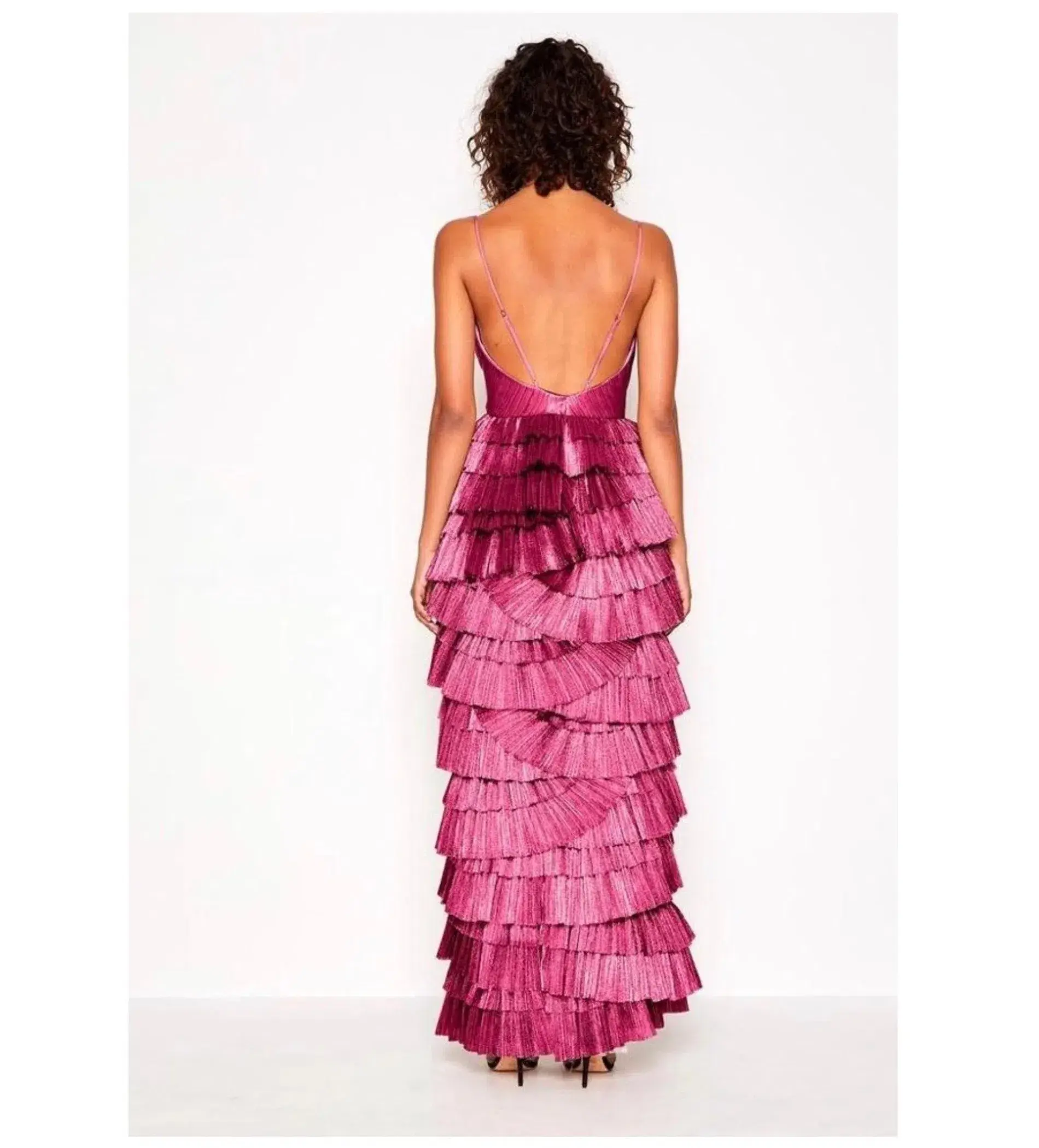 Alice McCall Making Me Blush Tiered Ruffle Gown Pink Size AU 8 - Image 4