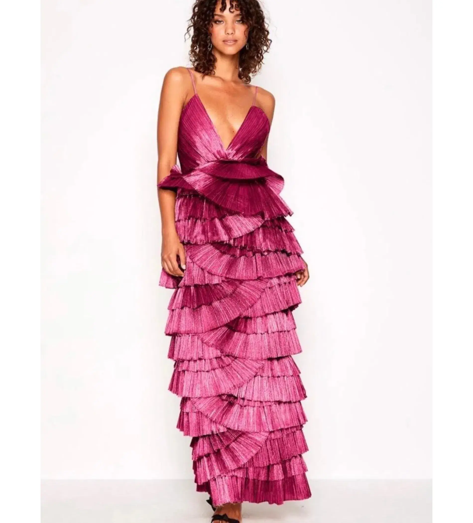 Alice McCall Making Me Blush Tiered Ruffle Gown Pink Size AU 8 - Image 2