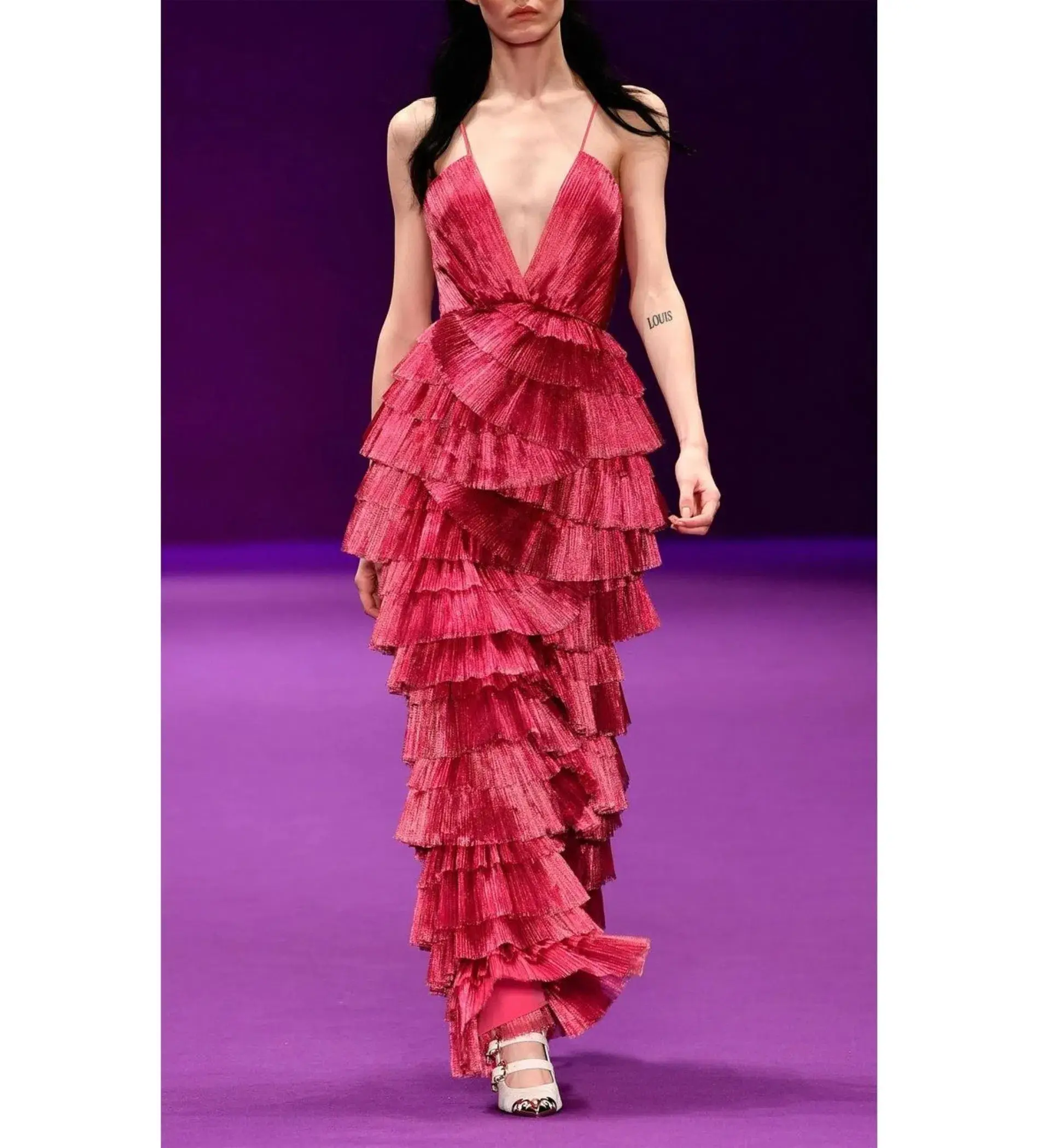 Alice McCall Making Me Blush Tiered Ruffle Gown Pink Size AU 8 - Image 1