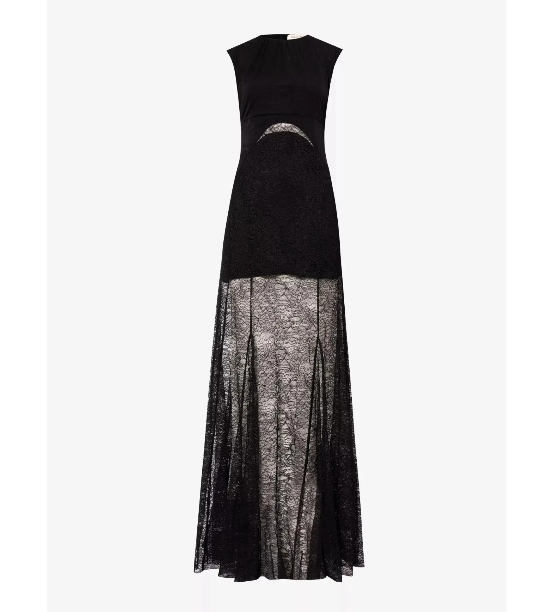 Camilla and Marc Angelo Lace-Skirt Woven Maxi Dress Black Size AU 8 - Image 5