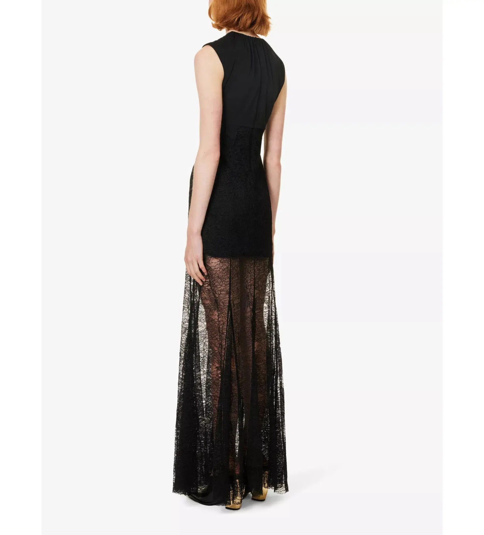 Camilla and Marc Angelo Lace-Skirt Woven Maxi Dress Black Size AU 8 - Image 3