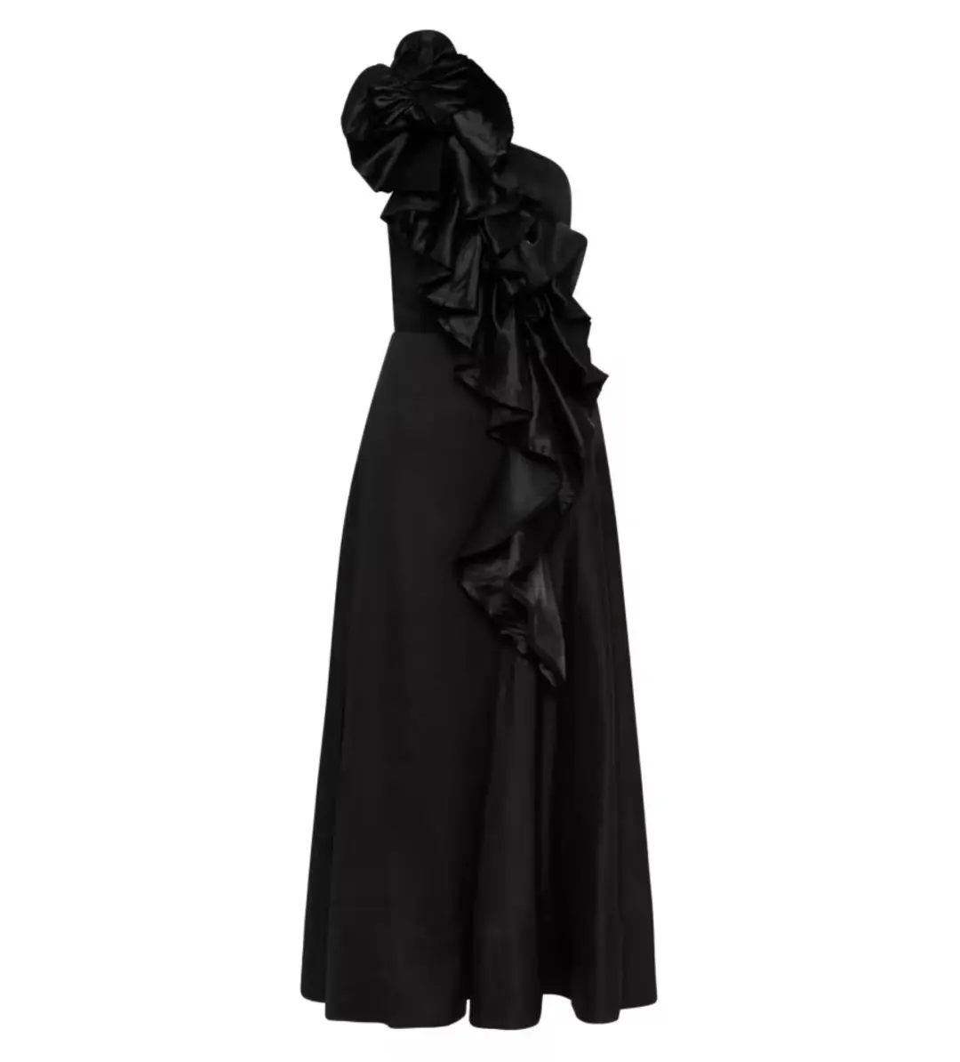 Aje Adelia Ruffle Midi Dress Black Size S/AU 8 for rent on The Volte - main image