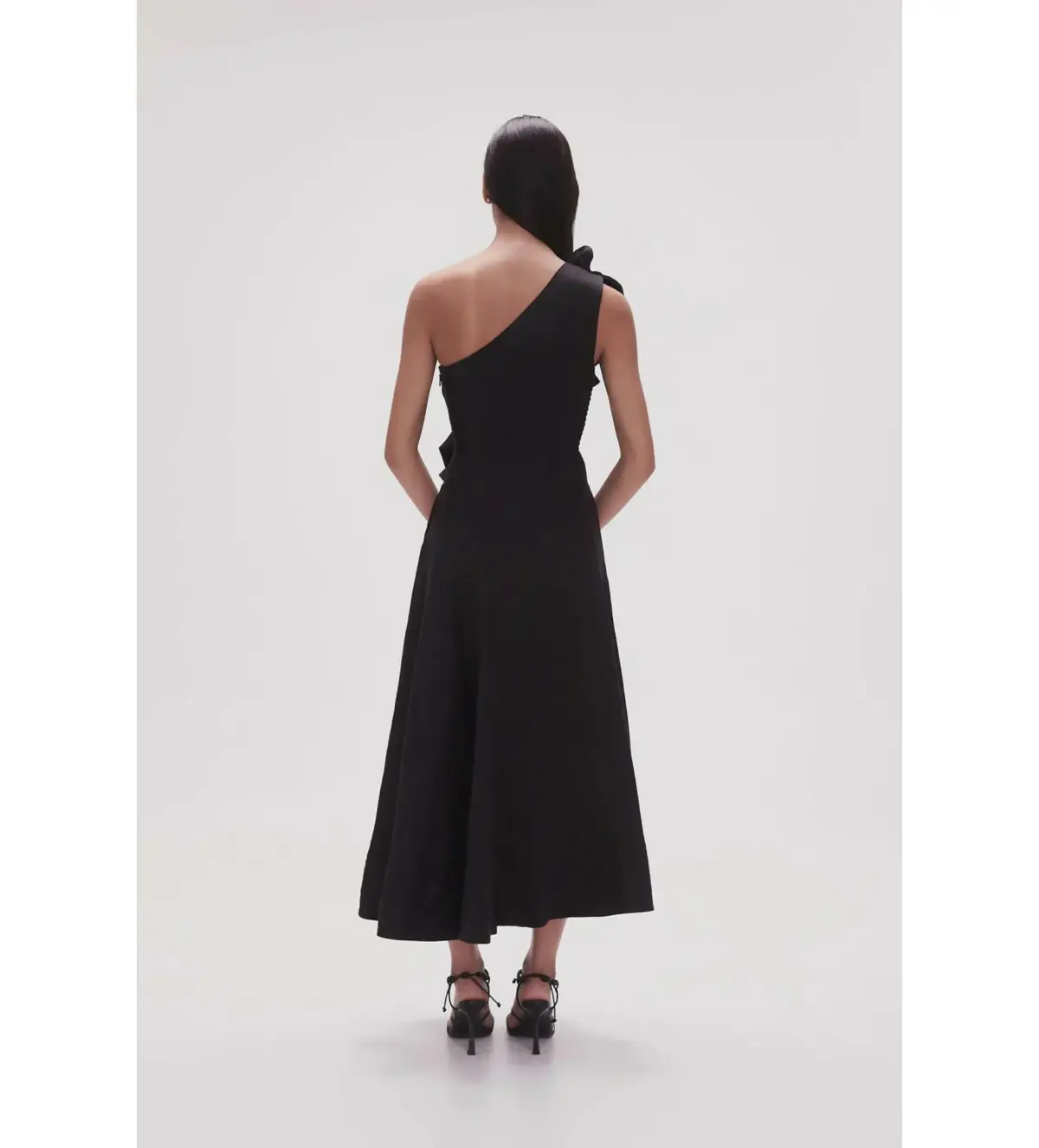 Aje Adelia Ruffle Midi Dress Black Size S/AU 8 - Image 4