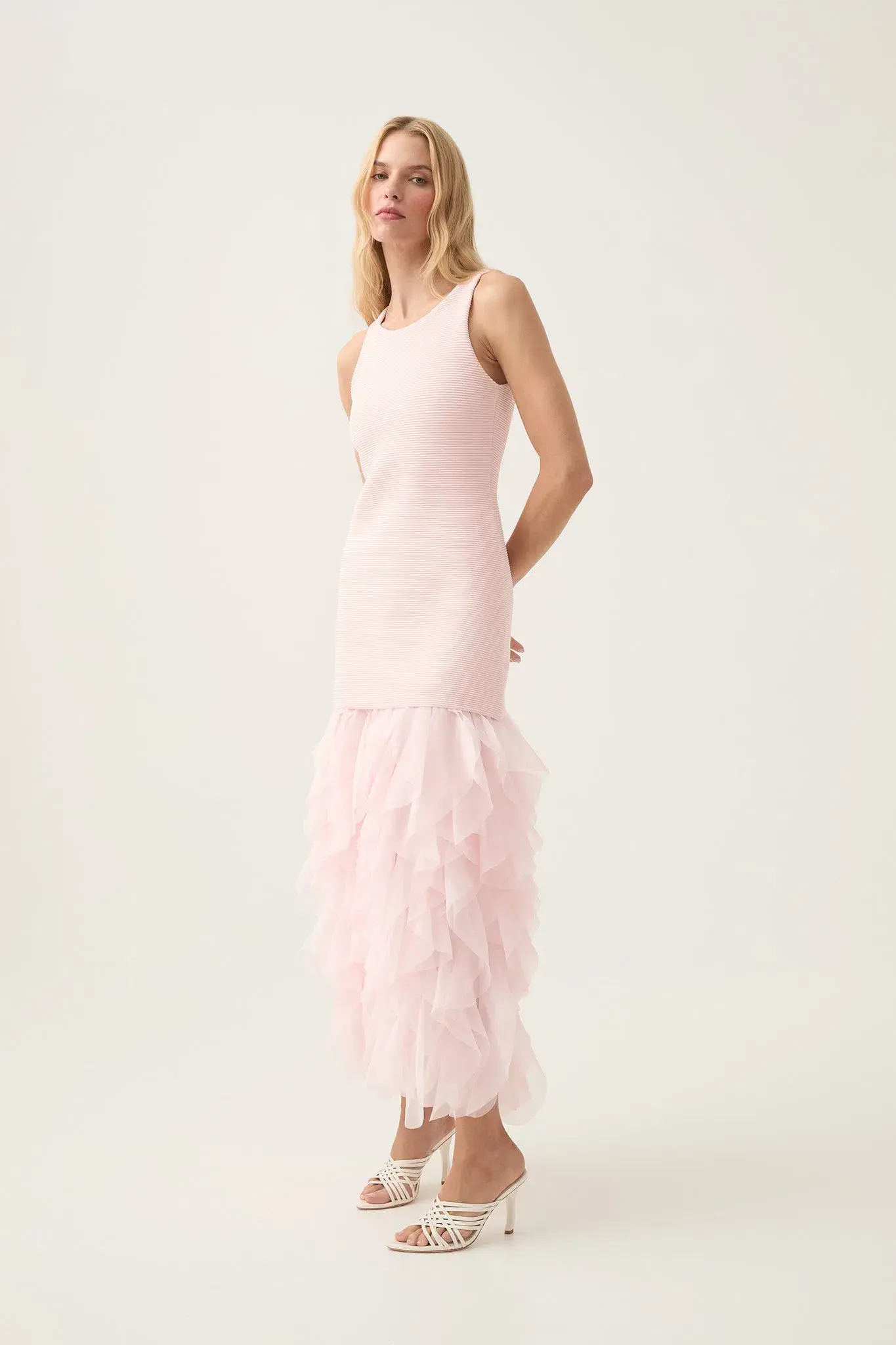 Aje Elations Knit Maxi Dress Pastel Pink Size L/AU 12 - Image 2