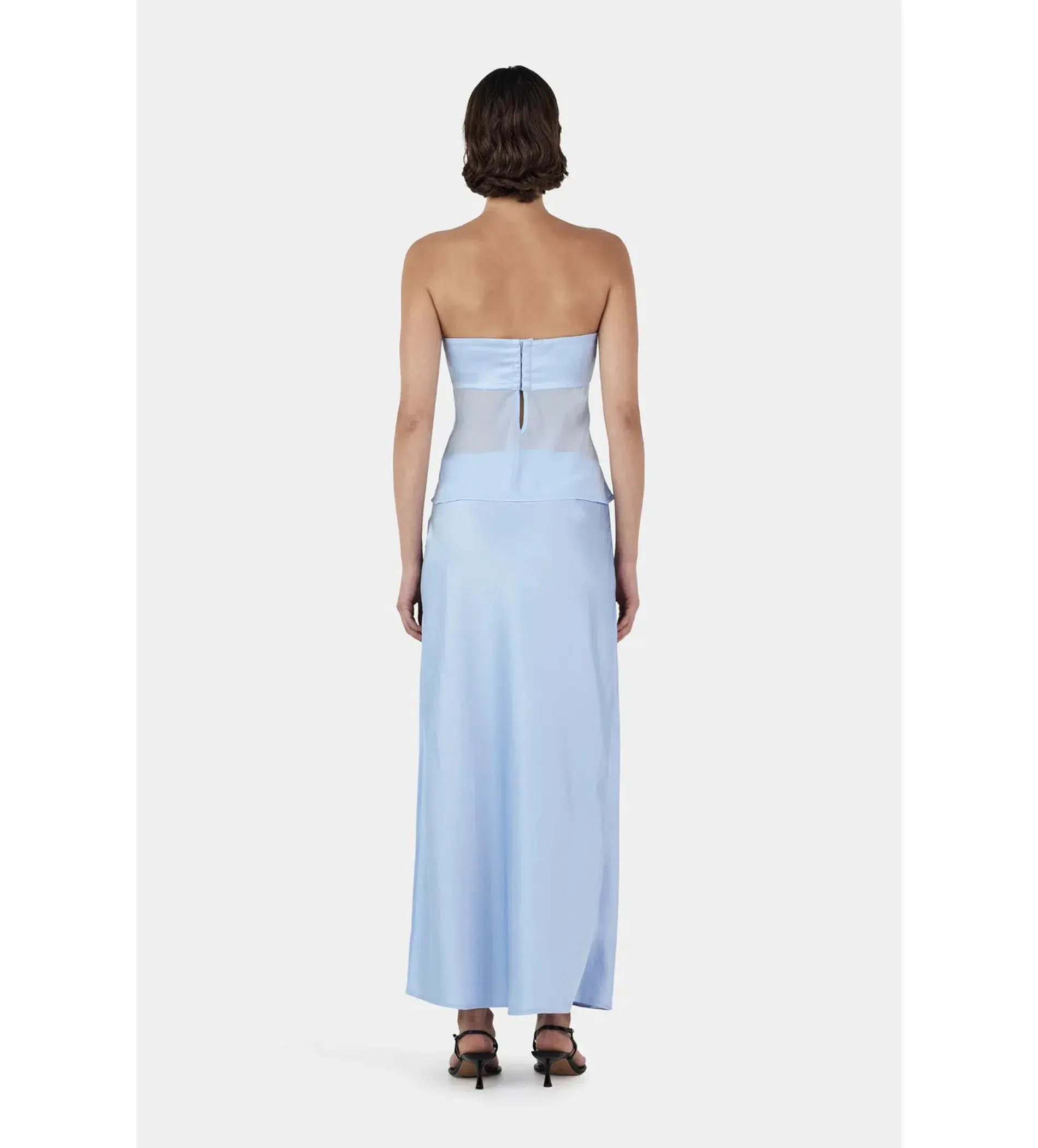 Ownley Patrice Strapless Top Size M/AU 10 and Ricky Midi Skirt Size S/AU 8 Baby Blue Set - Image 4