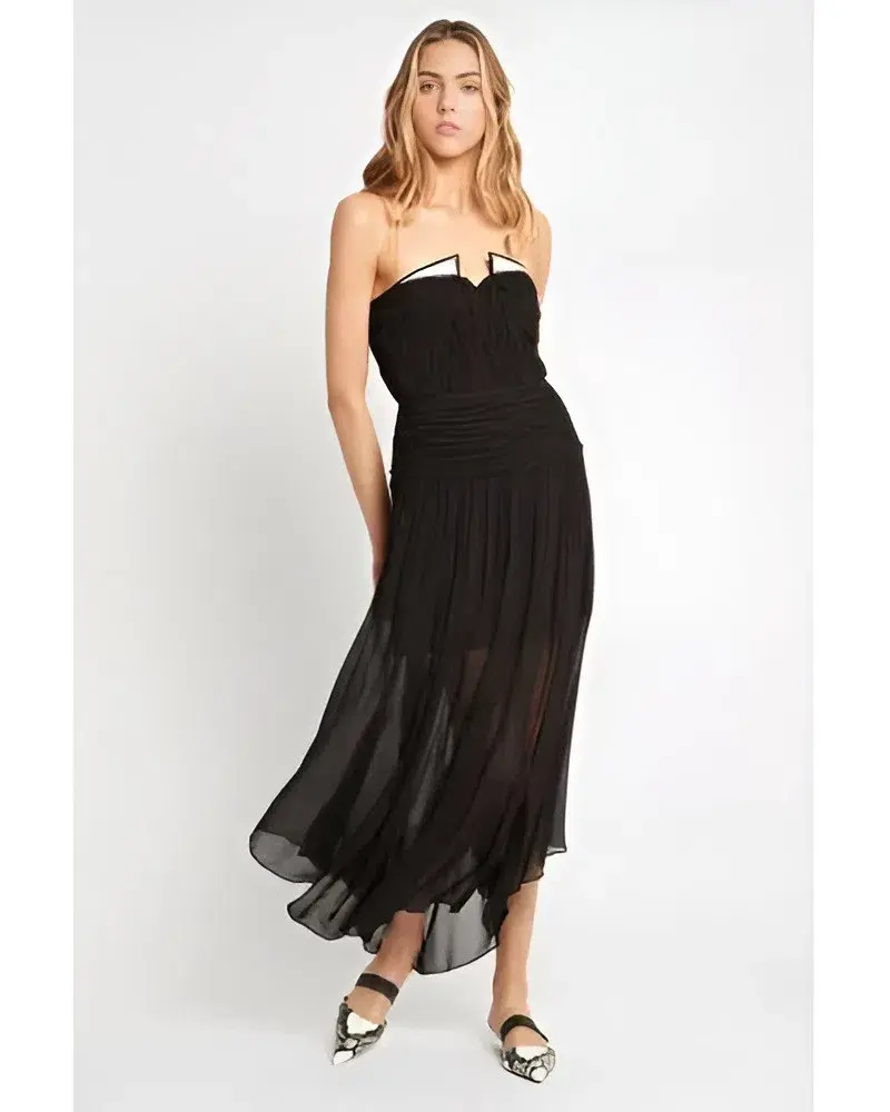Sass & Bide Sweet Valentina Boho Midi Dress in Black Size AU 8 - Image 3