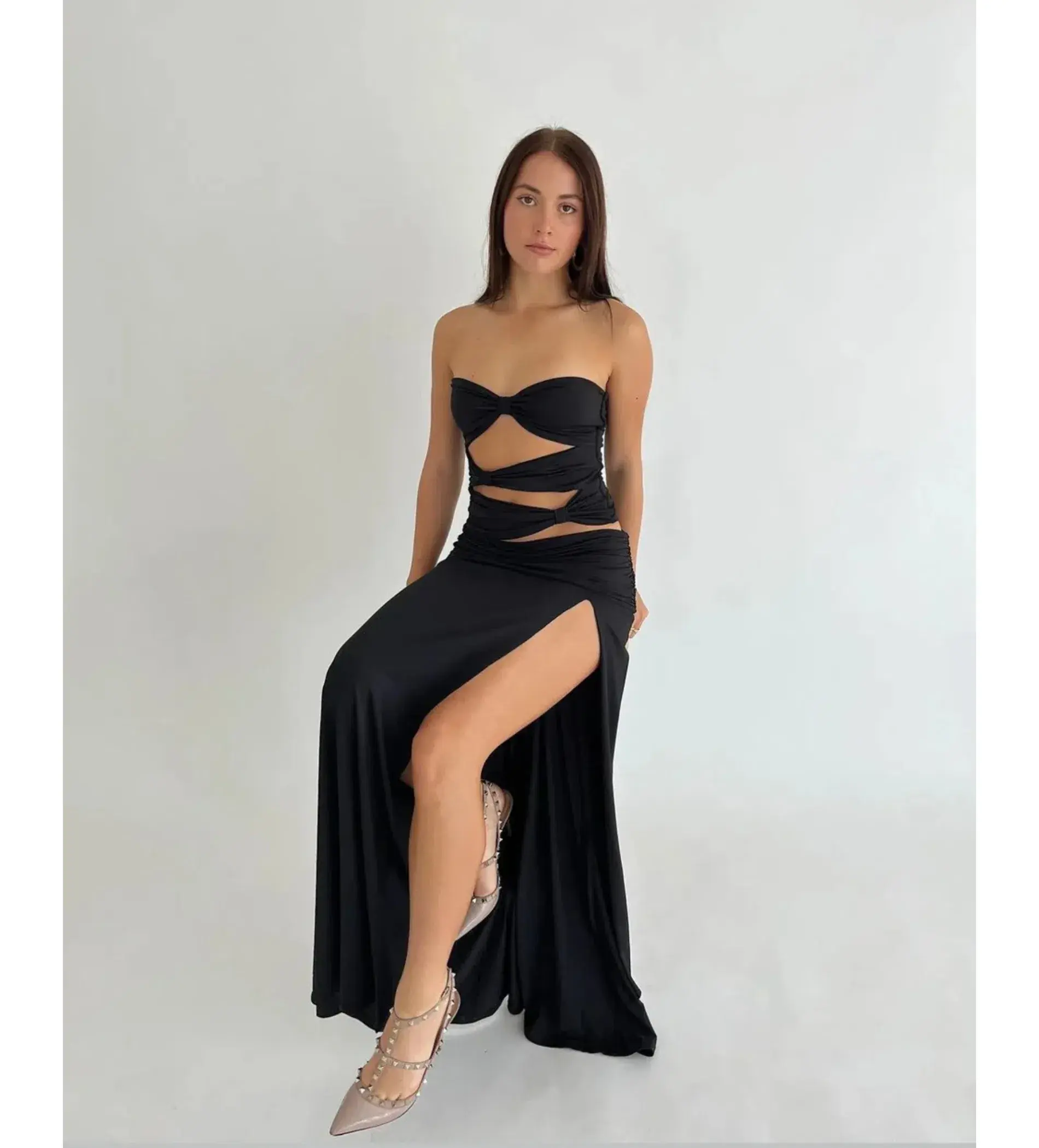 Mode Mila Remi Top and Maxi Skirt Set Black Size S / AU 8 - Image 3