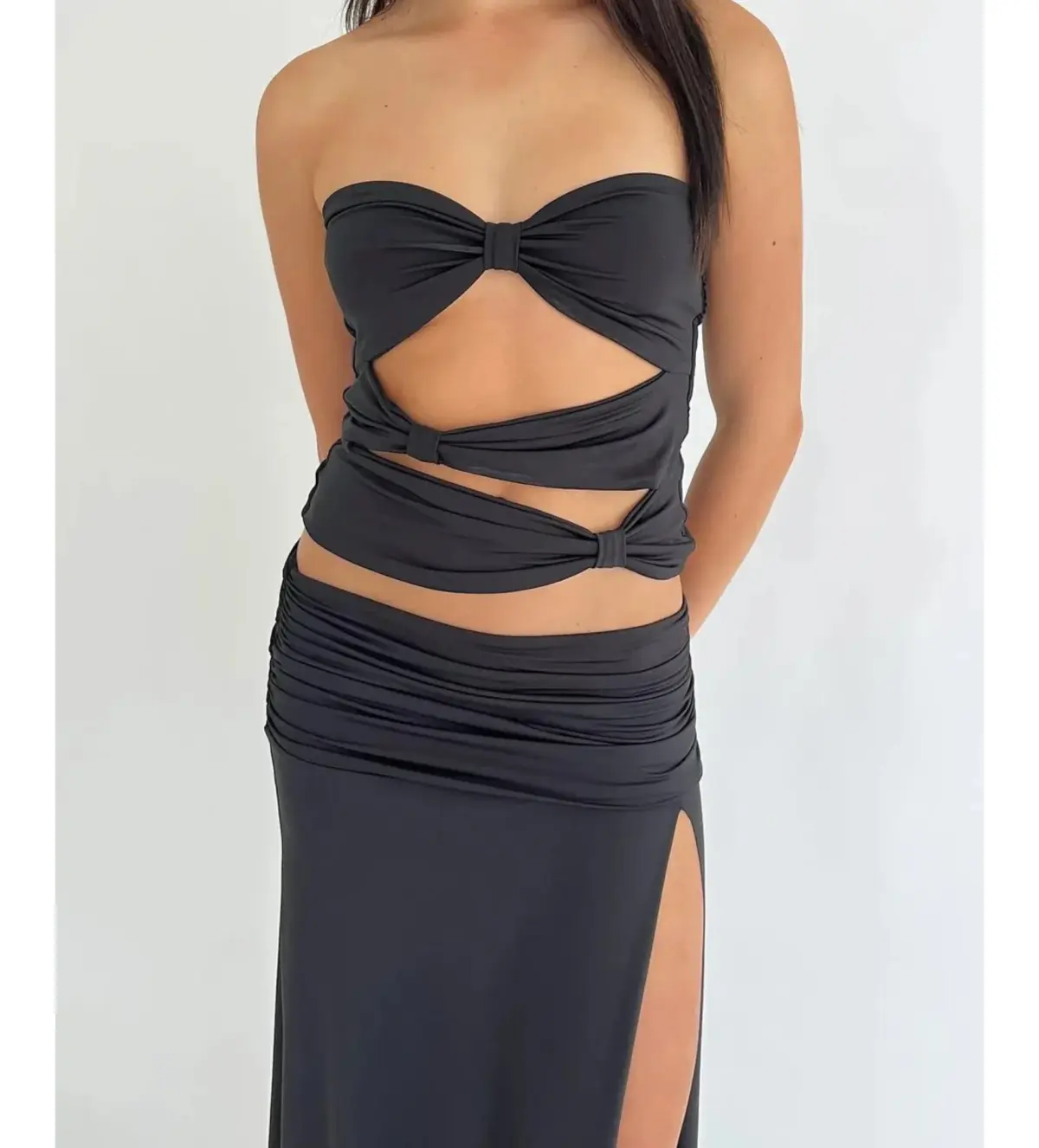 Mode Mila Remi Top and Maxi Skirt Set Black Size S / AU 8 - Image 6
