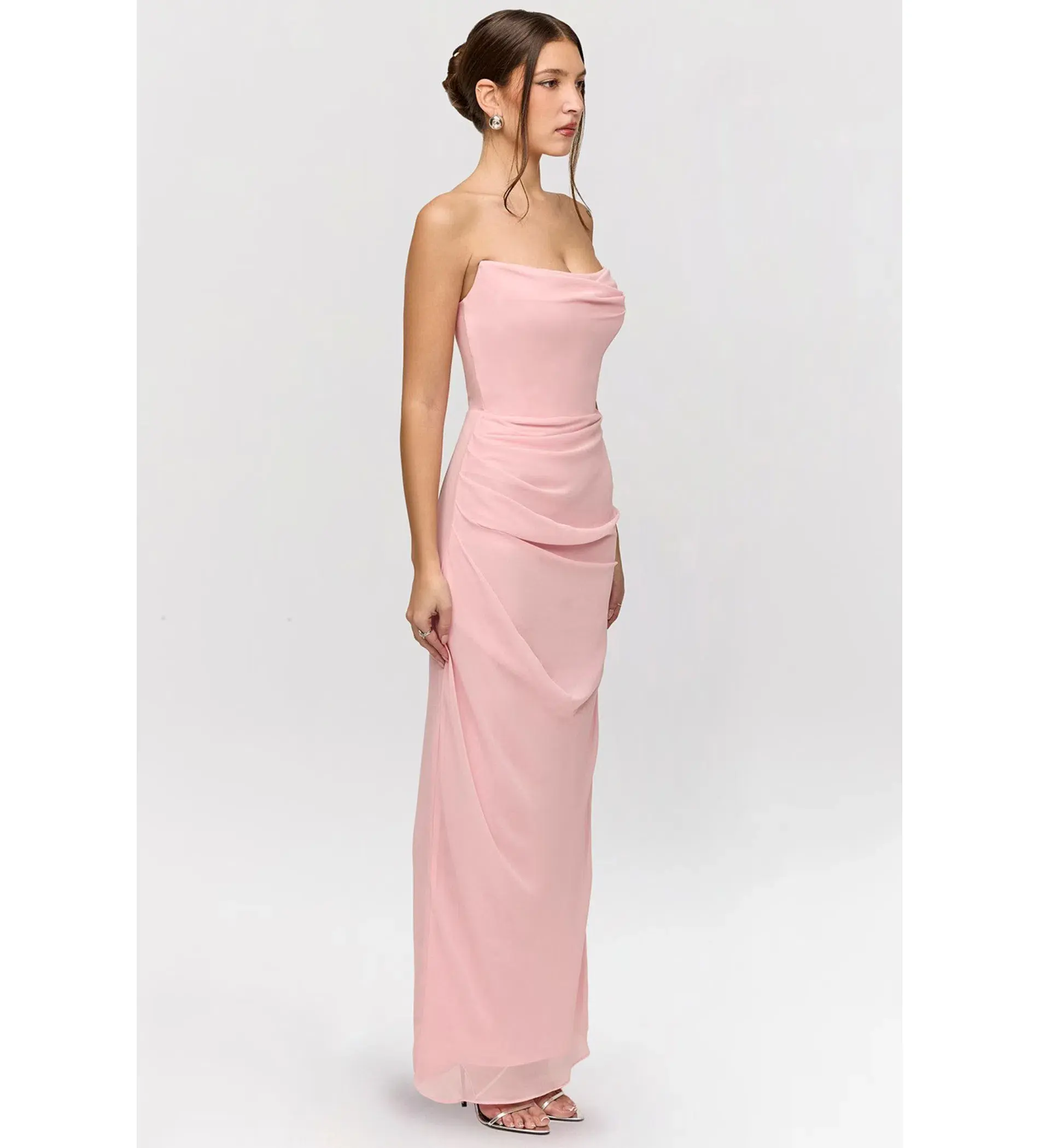 House of CB Adrienne Strapless Gown Pink Quartz Georgette Size XS / AU 6 - Image 2