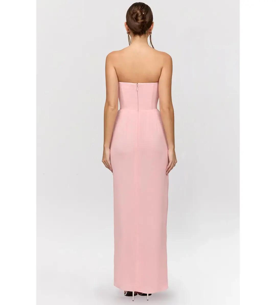 House of CB Adrienne Strapless Gown Pink Quartz Georgette Size XS / AU 6 for rent on The Volte - main image