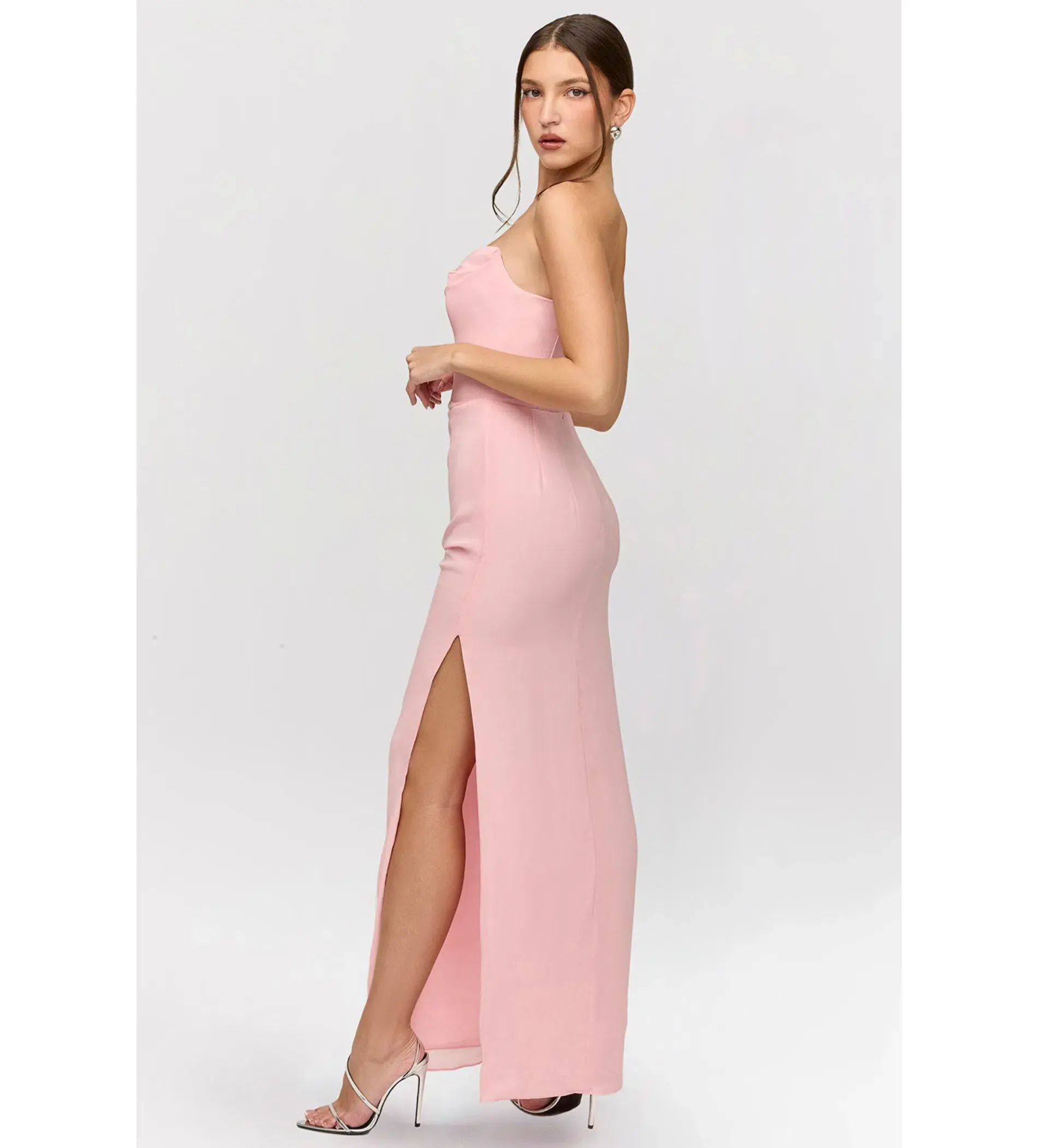 House of CB Adrienne Strapless Gown Pink Quartz Georgette Size XS / AU 6 - Image 3