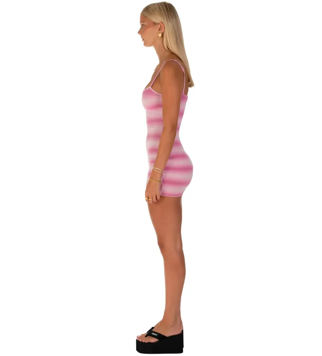 I am Delilah Elsa Mini Tulip dress in Pink and White stripe Size XS/AU 6 for rent on The Volte - main image