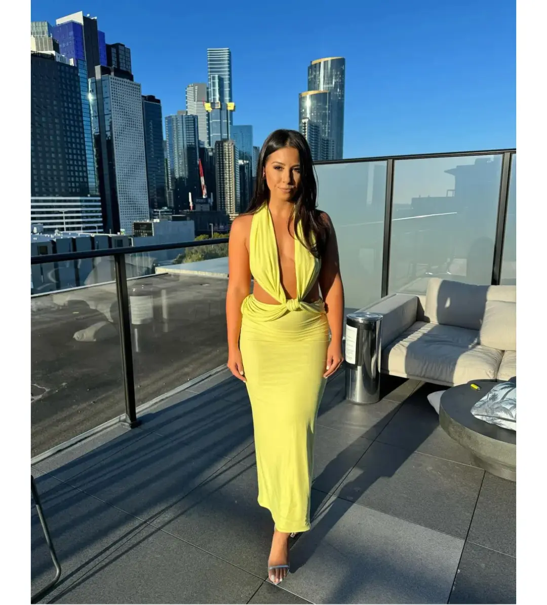 Deconduarte Elin Maxi Gown in Lemon Size S / AU8 for rent on The Volte - main image