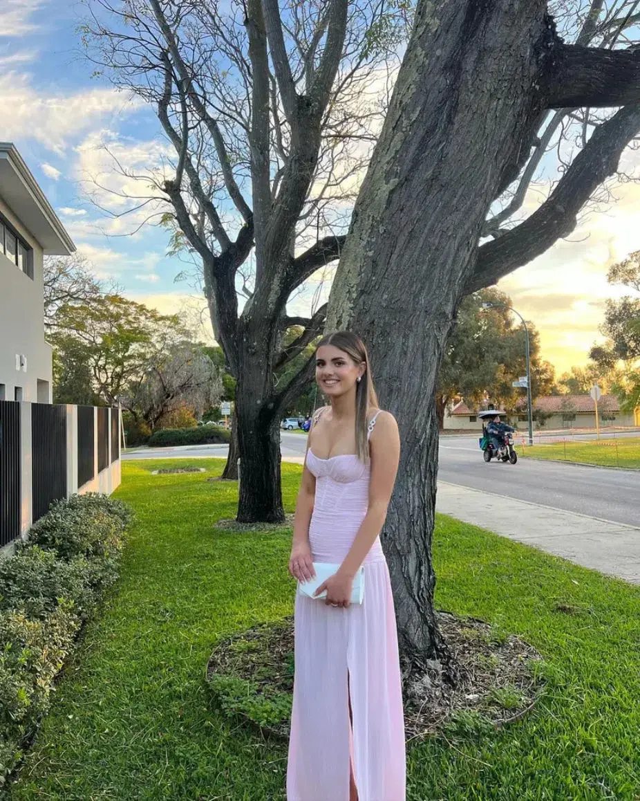 Manning Cartell Double Time Pleat Dress in Hydrangea Size AU4 for rent on The Volte - main image