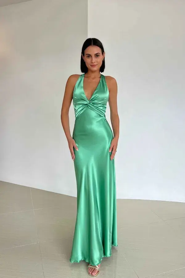 Ruth Tarvydas Apple Green Goddess Gown Size 12 - Image 1
