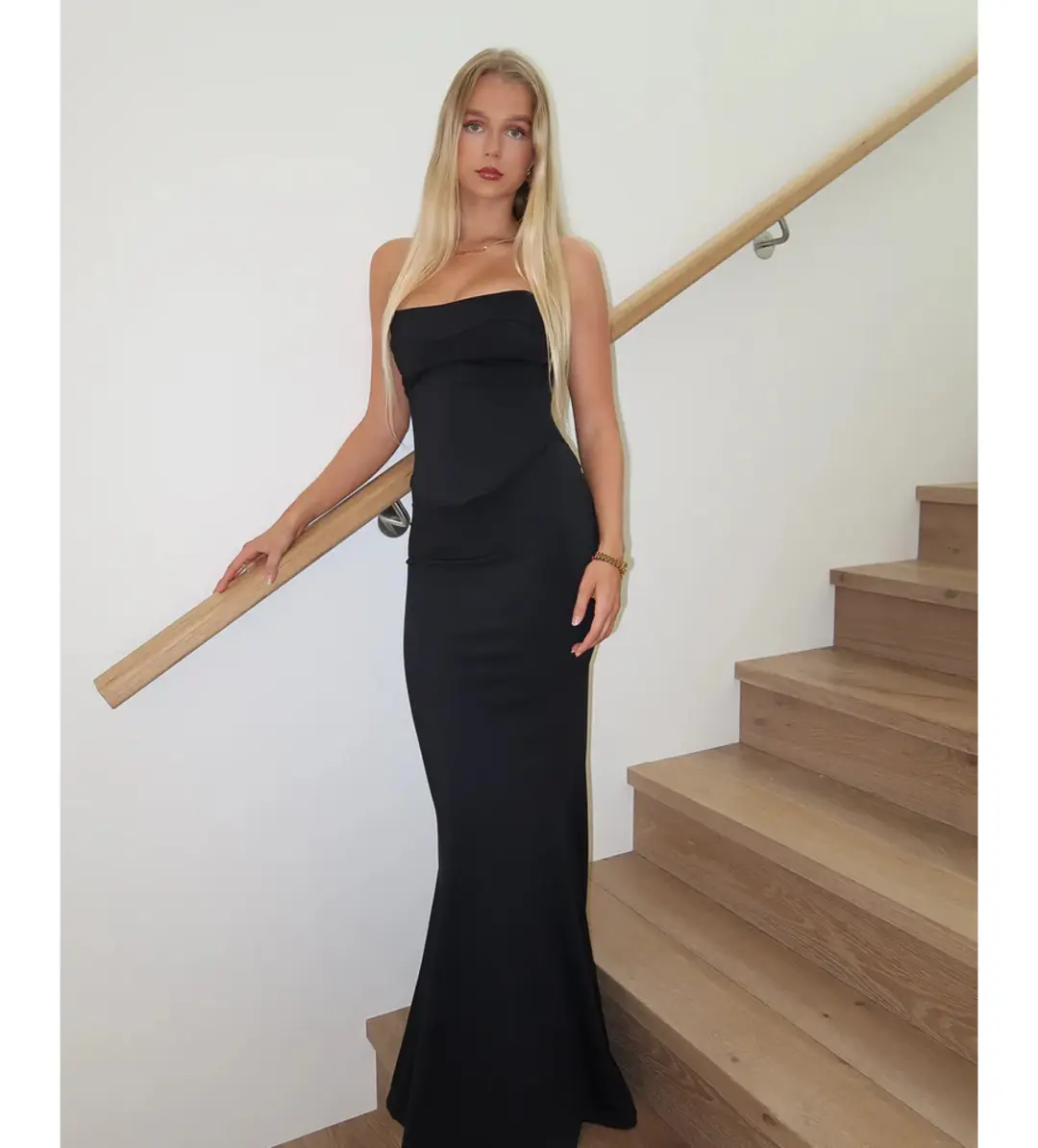 HNTR the Label Louie Gown in Noir Size S / AU 8 for rent on The Volte - main image