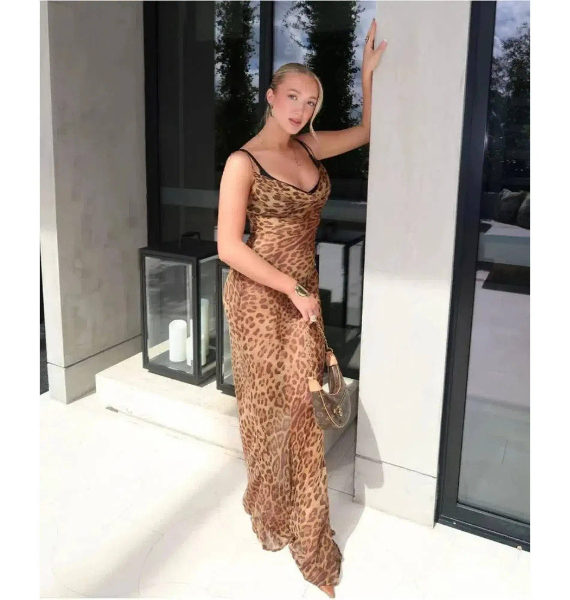 Rat & Boa Valentina Dress in Leopard Print Size M / AU 10 - Image 2