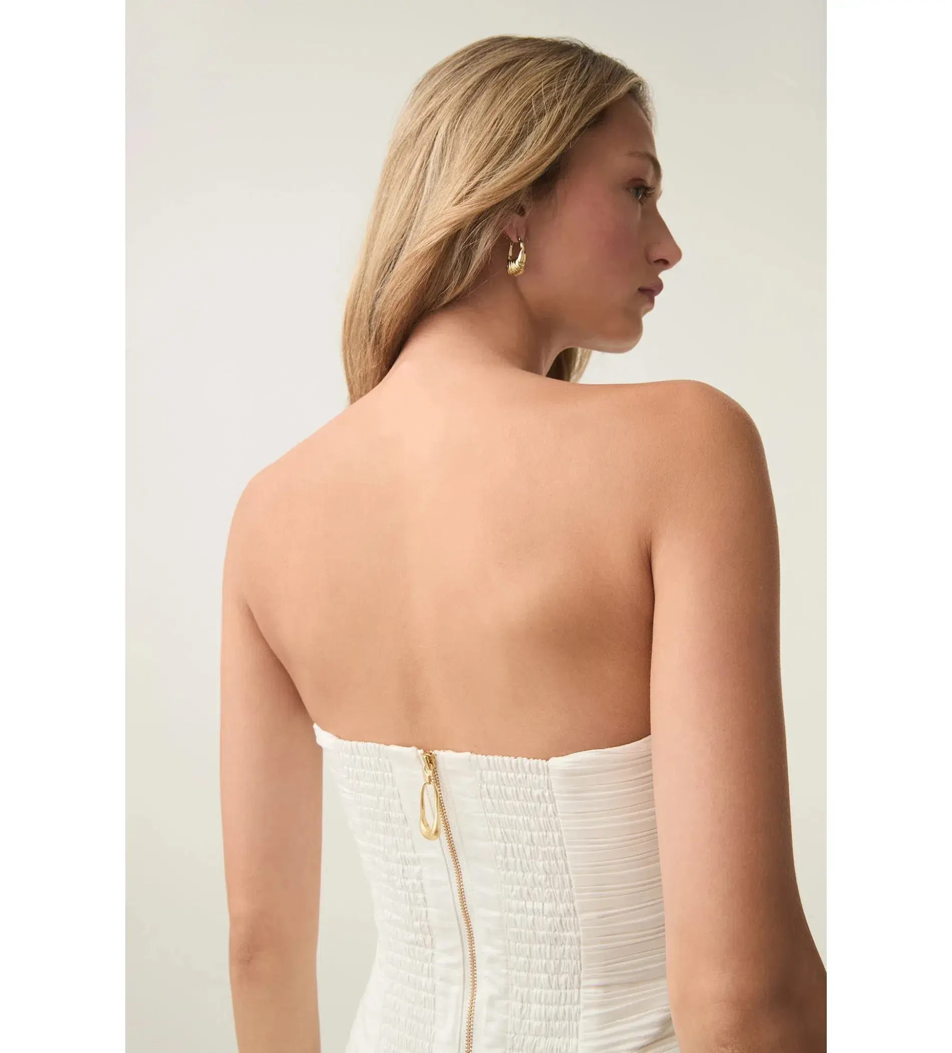 Aje Violette Bubble Hem Mini Dress in Ivory Size 8 - Image 4