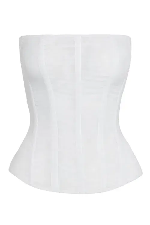 Leau White Muse Mesh Corset Top White Size 6 - Image 6