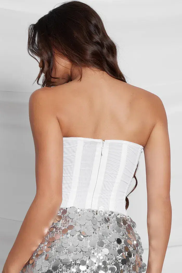Leau White Muse Mesh Corset Top in White Size 12 - Image 2