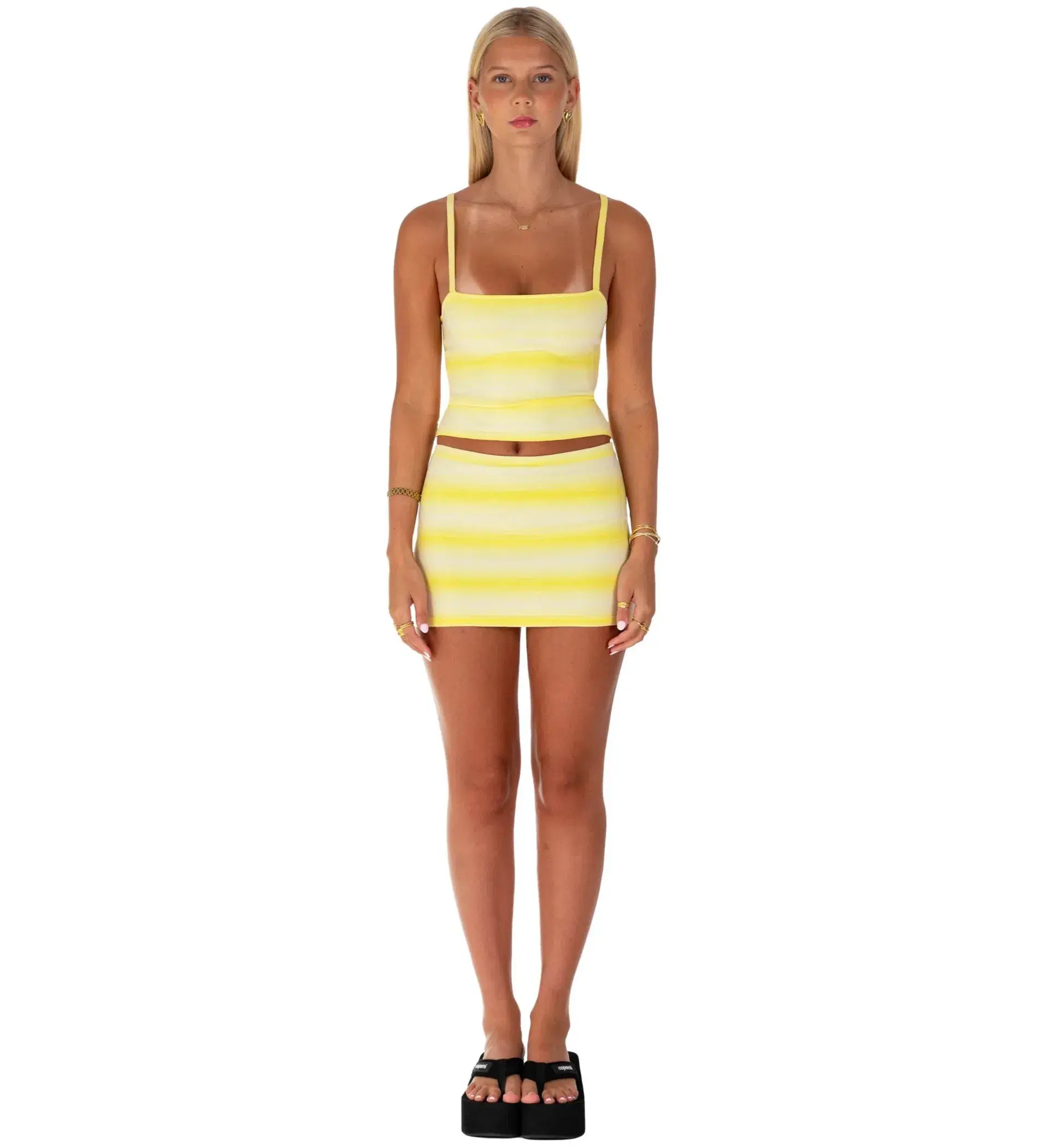 I am Delilah Mia Tank and Mini Skirt Set Lemon Size AU 8 - Image 1