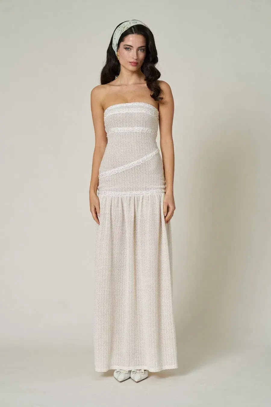 Fait Par Foutch Colette Maxi Dress Ivory Size AU 8 for rent on The Volte - main image