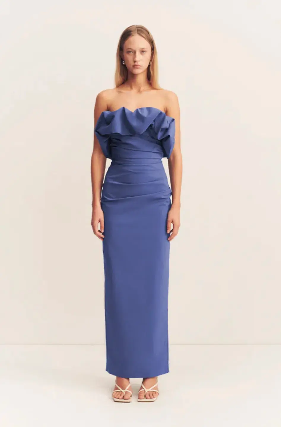 Shona Joy Campbell Strapless Bubble Maxi Dress Wave Blue Size AU 12 - Image 1