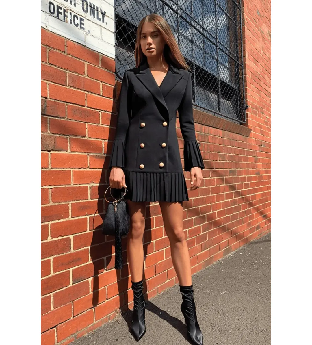 Misha Jordie Blazer Mini Dress Black Size AU 8  for rent on The Volte - main image