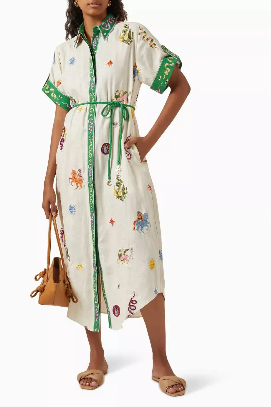 Alemais Seeker Embroidered Shirtdress Print in Size 8 - Image 1